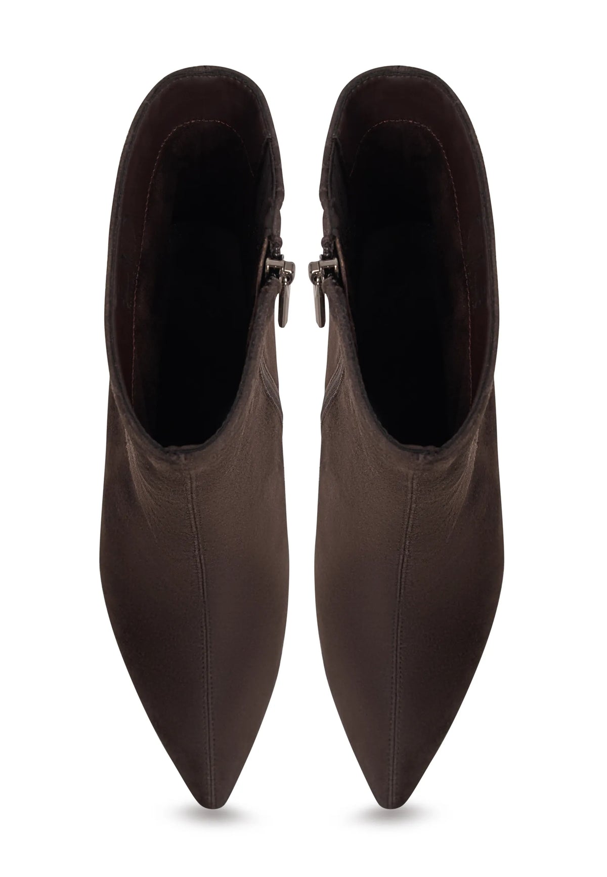 Sculpted Sleek-Heel Ankle Boot - Brown