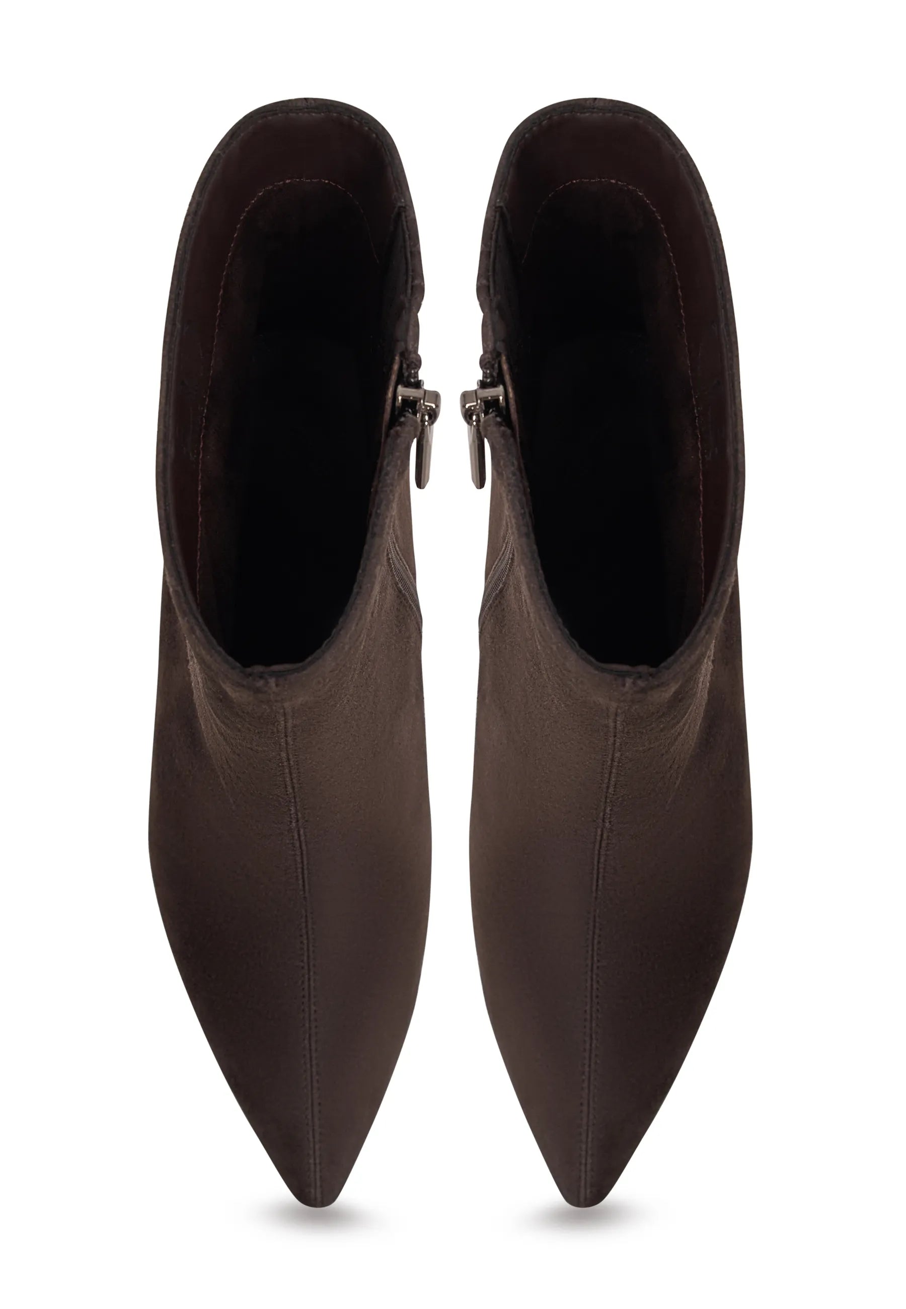 Sculpted Sleek-Heel Ankle Boot - Brown