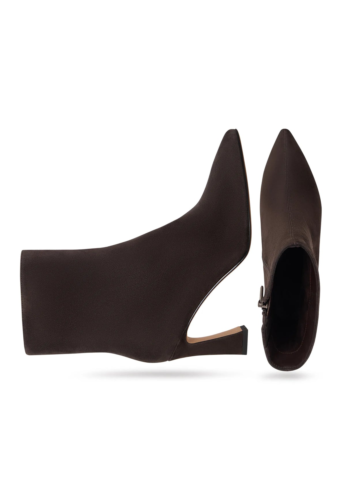 Sculpted Sleek-Heel Ankle Boot - Brown