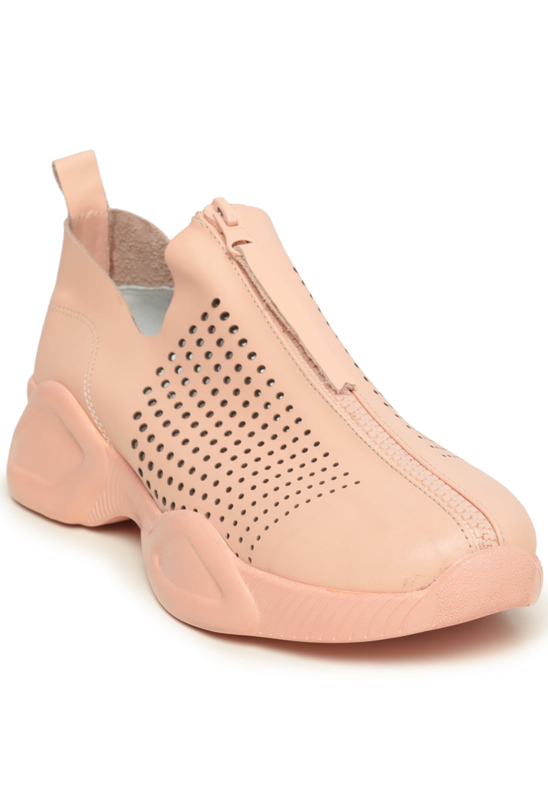 Perforated ZIp Sneakers - Pink