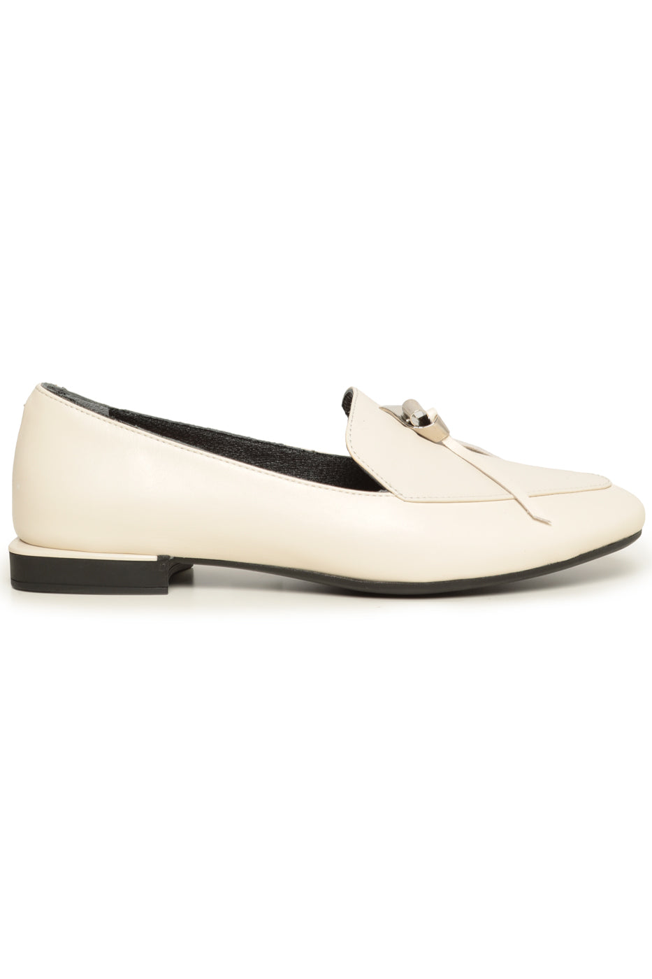 Metal Accent Loafers - White