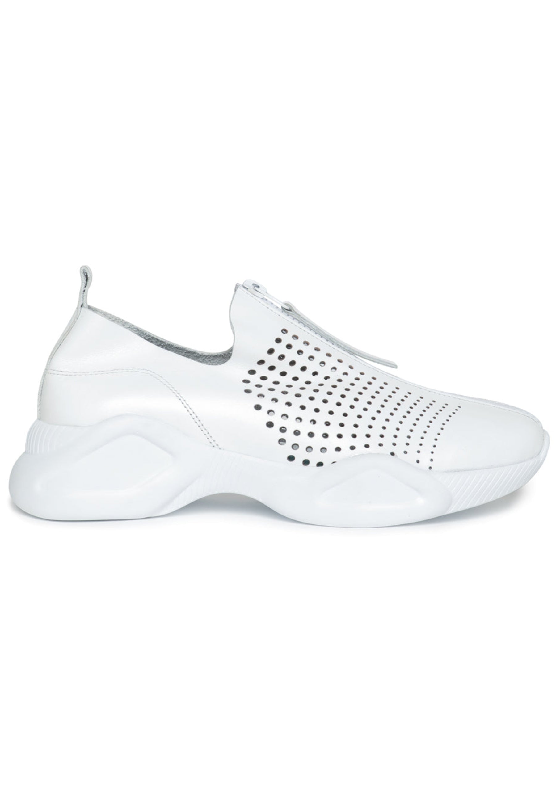 Perforated ZIp Sneakers - White