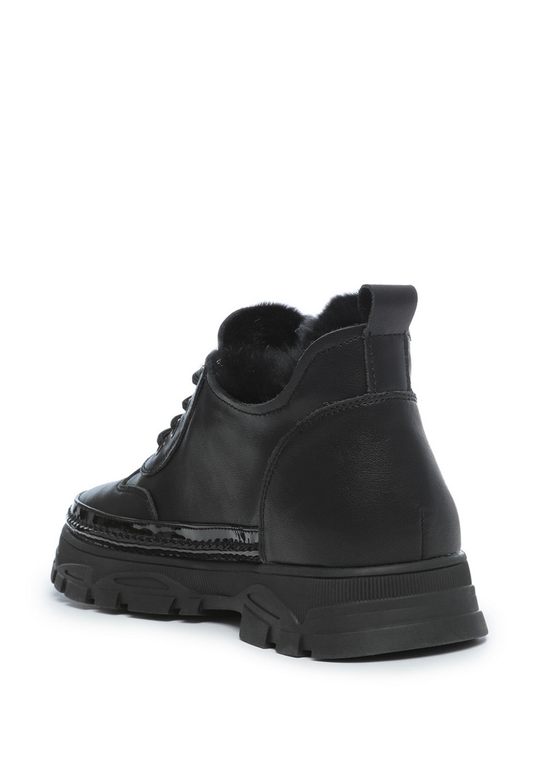 Merino Wool-Lined Chunky Sneakers - Black