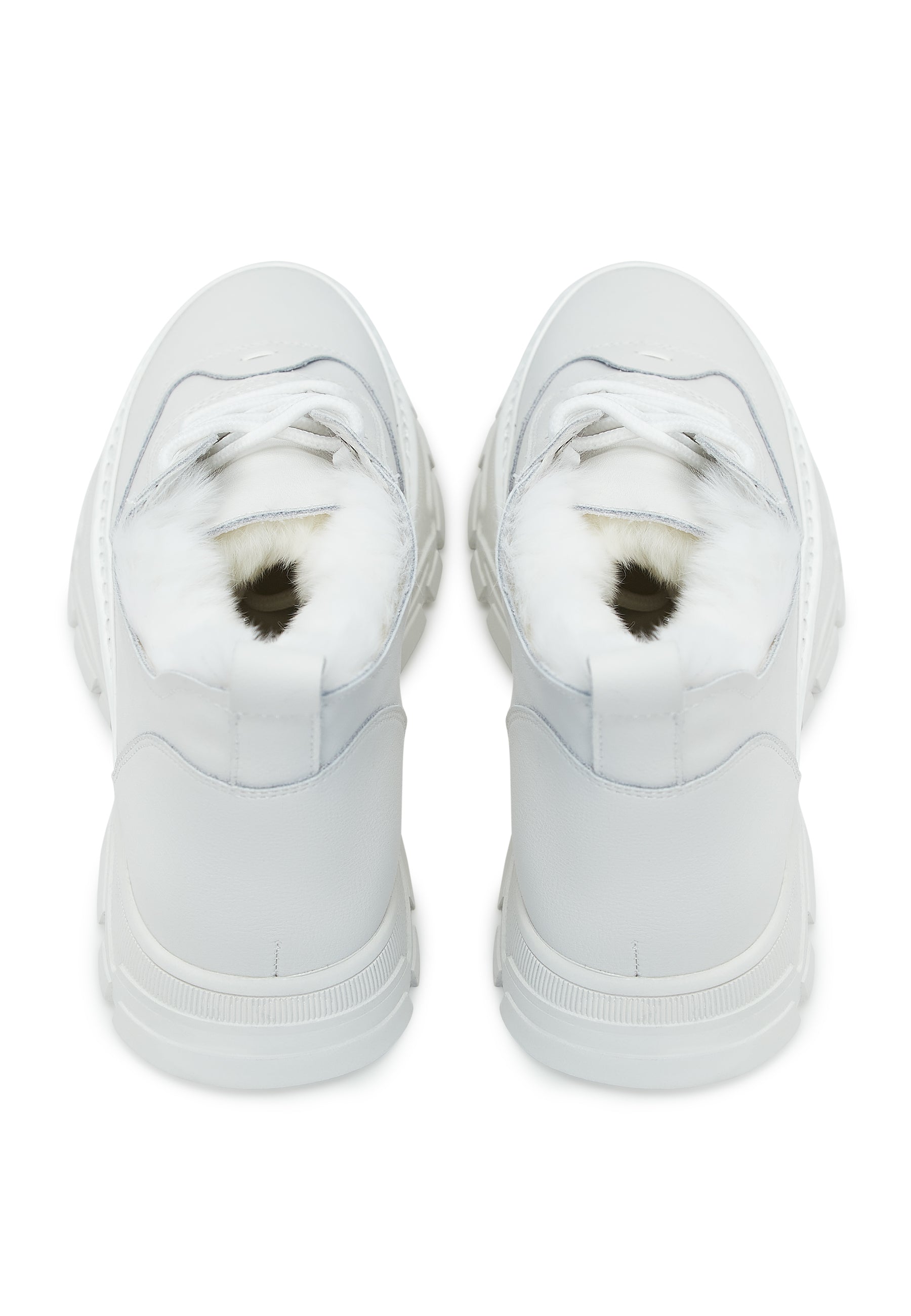 Merino Wool-Lined Chunky Sneakers - White