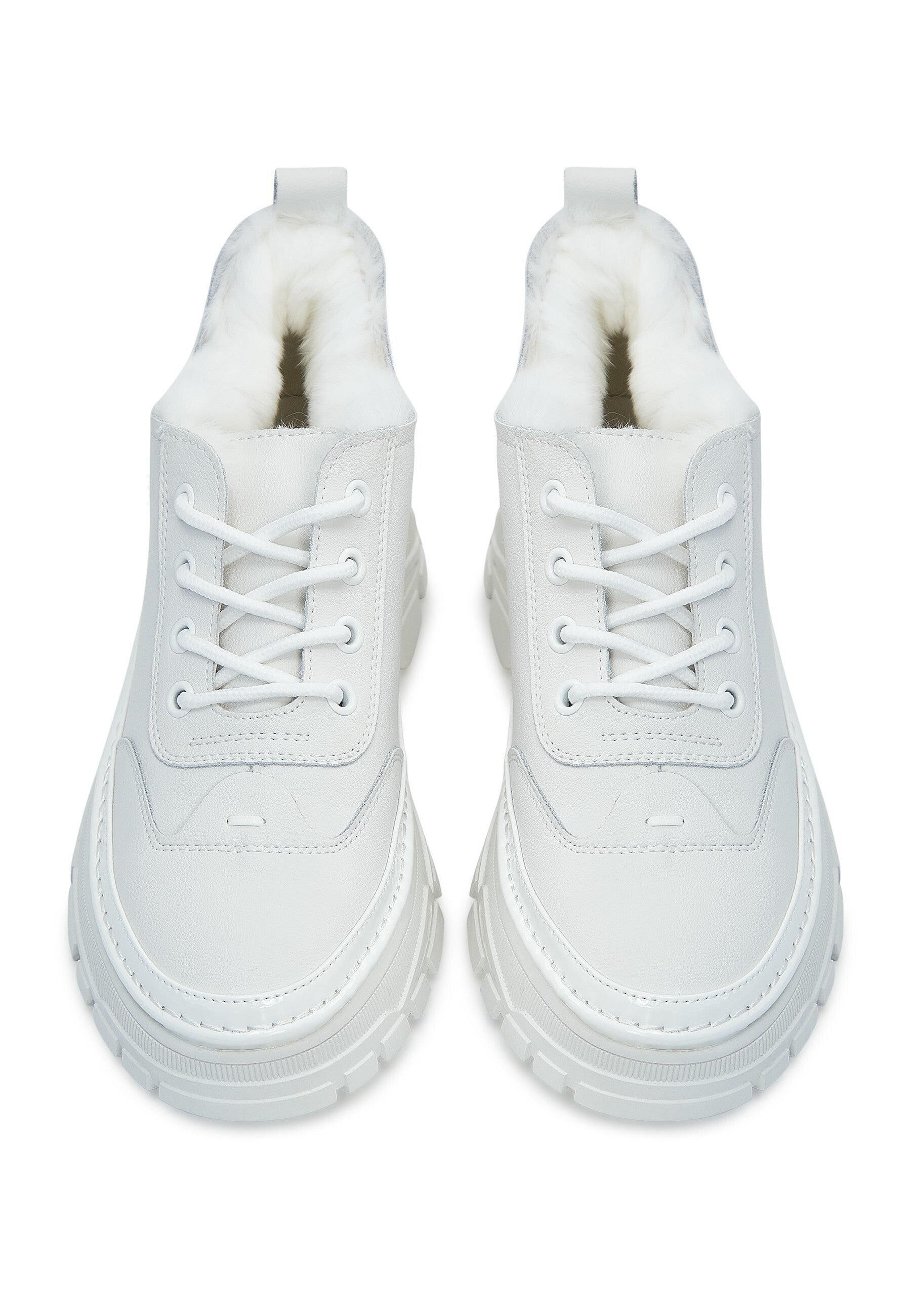 Merino Wool-Lined Chunky Sneakers - White