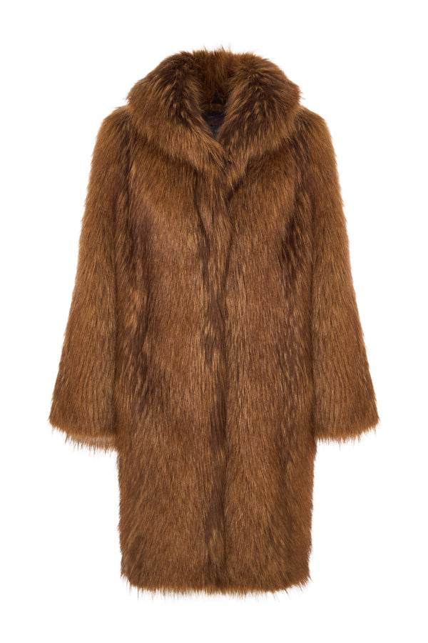 Oversized Faux Fur Long Coat - Leona