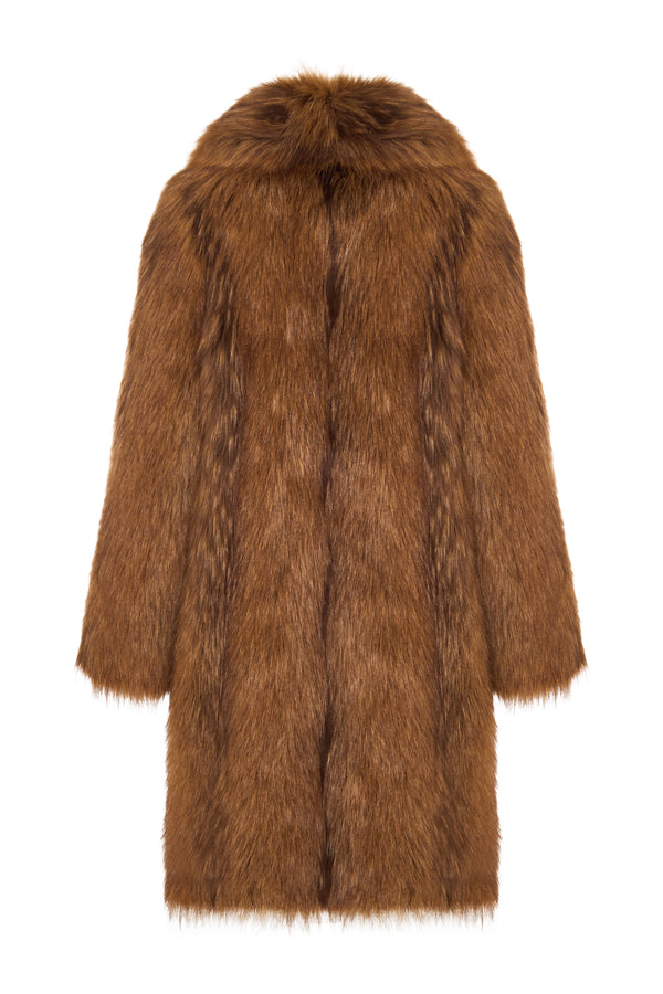 Oversized Faux Fur Long Coat - Leona