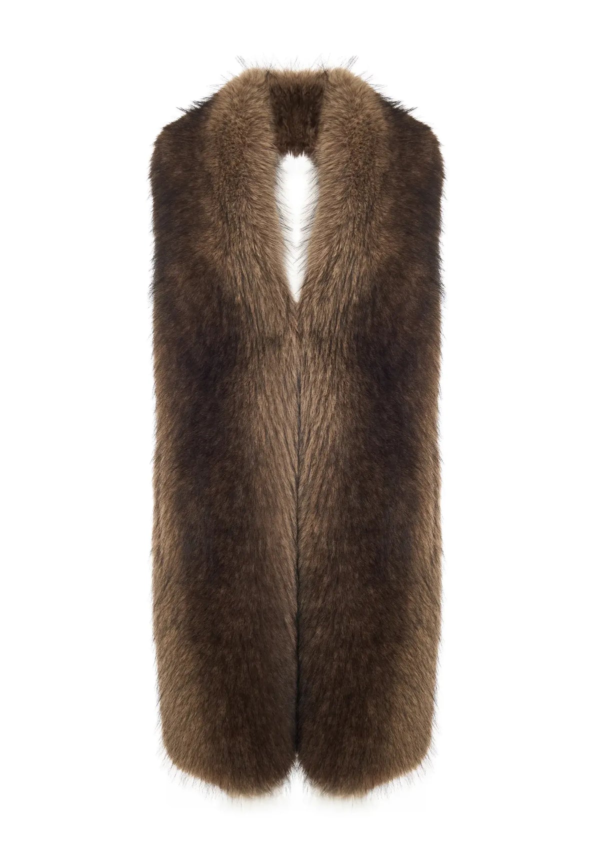 Maxi Faux Fur Scarf – Chocolate Brown