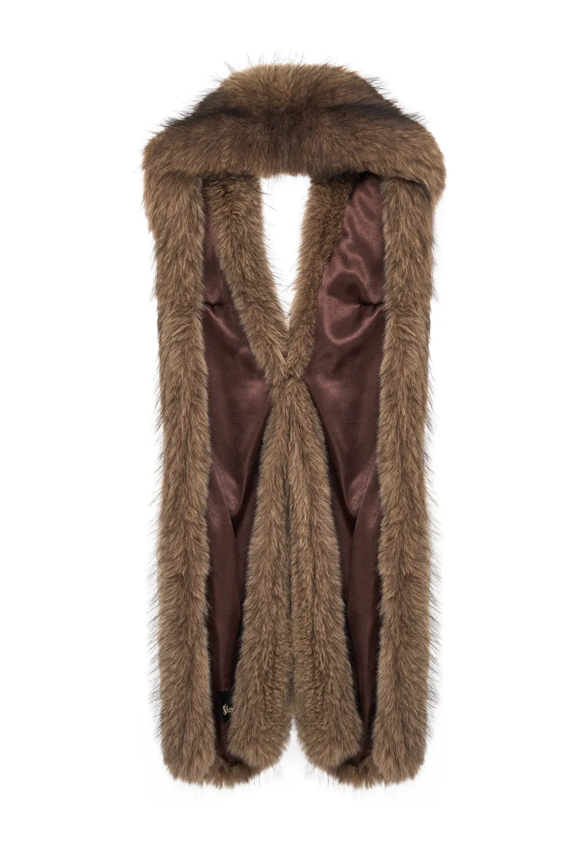 Maxi Faux Fur Scarf – Chocolate Brown