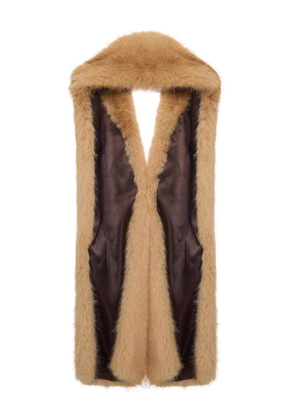 Maxi Faux Fur Scarf – Sand Beige