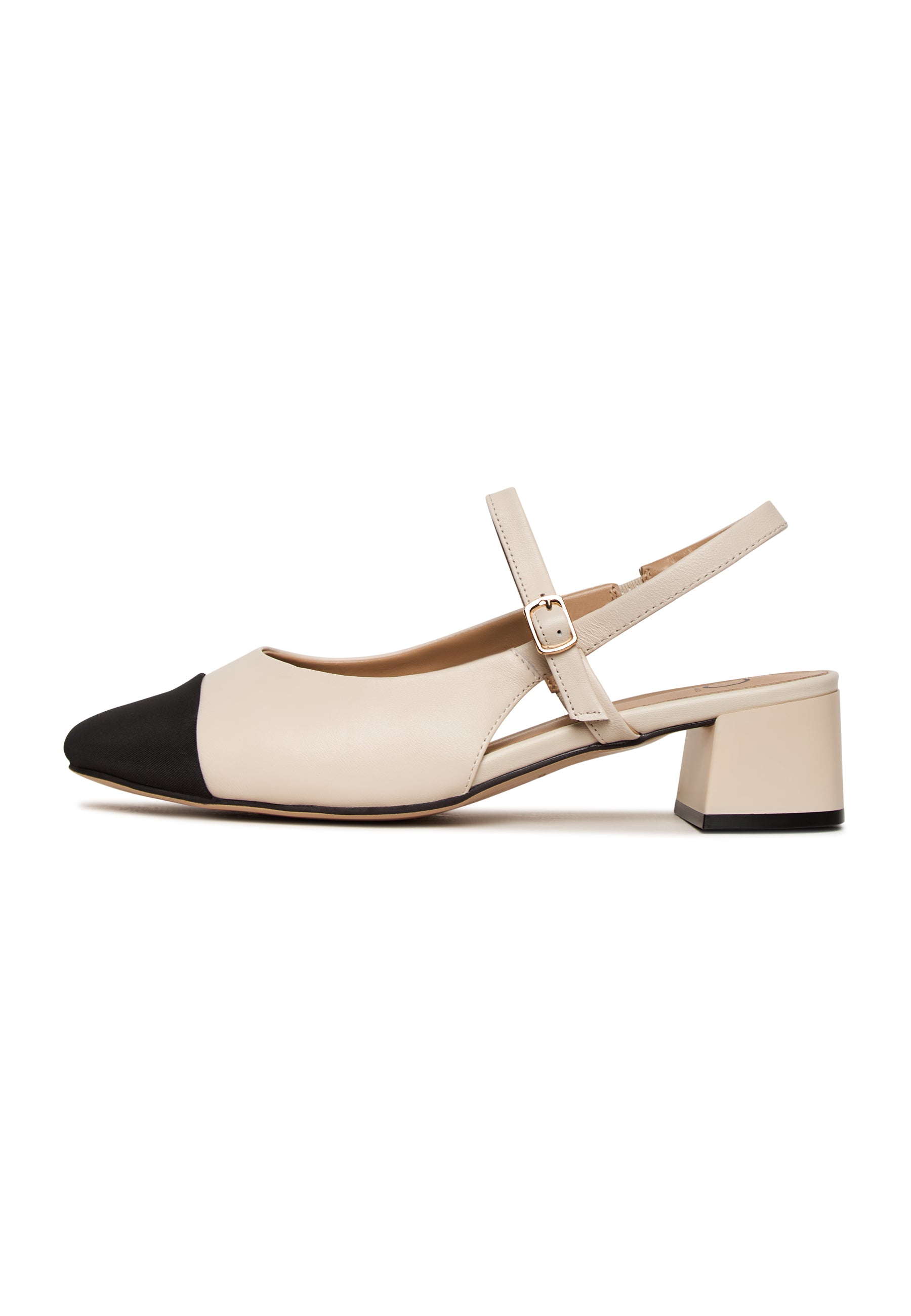 Slingback Block Heels Pumps Marisol - Off White