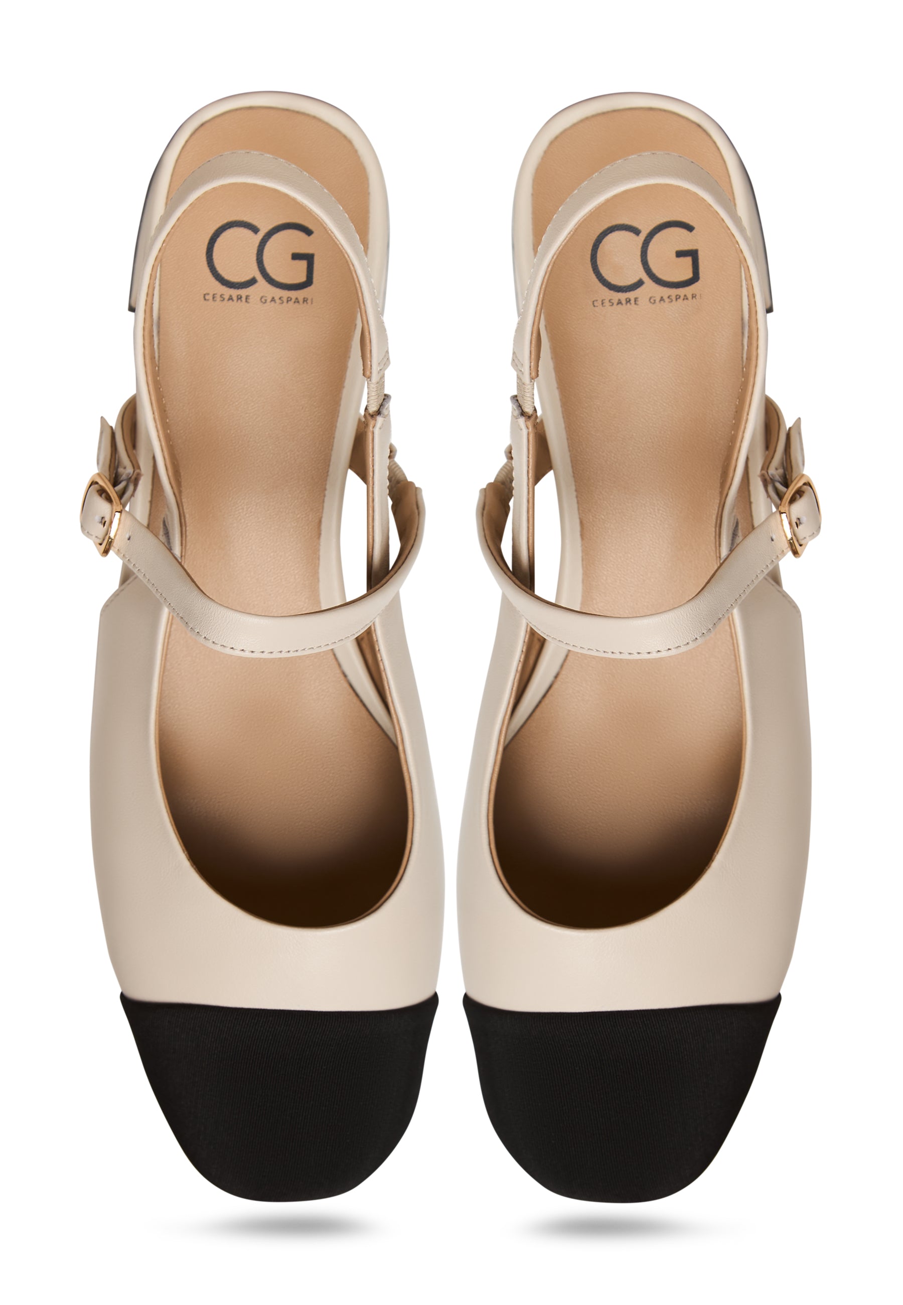 Slingback Block Heels Pumps Marisol - Off White