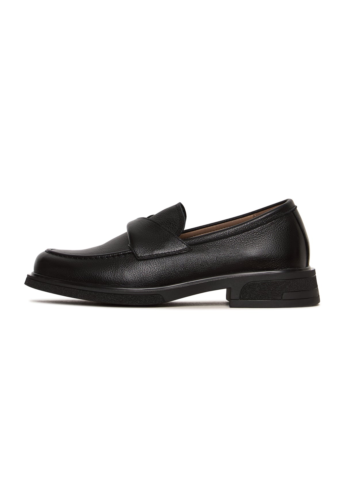 Classic Leather Twist Loafers – Black