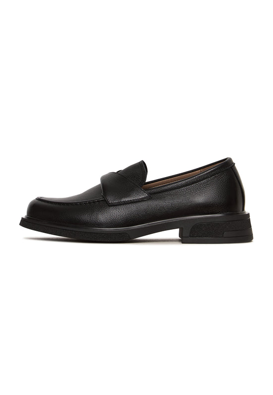 Classic Leather Twist Loafers – Black