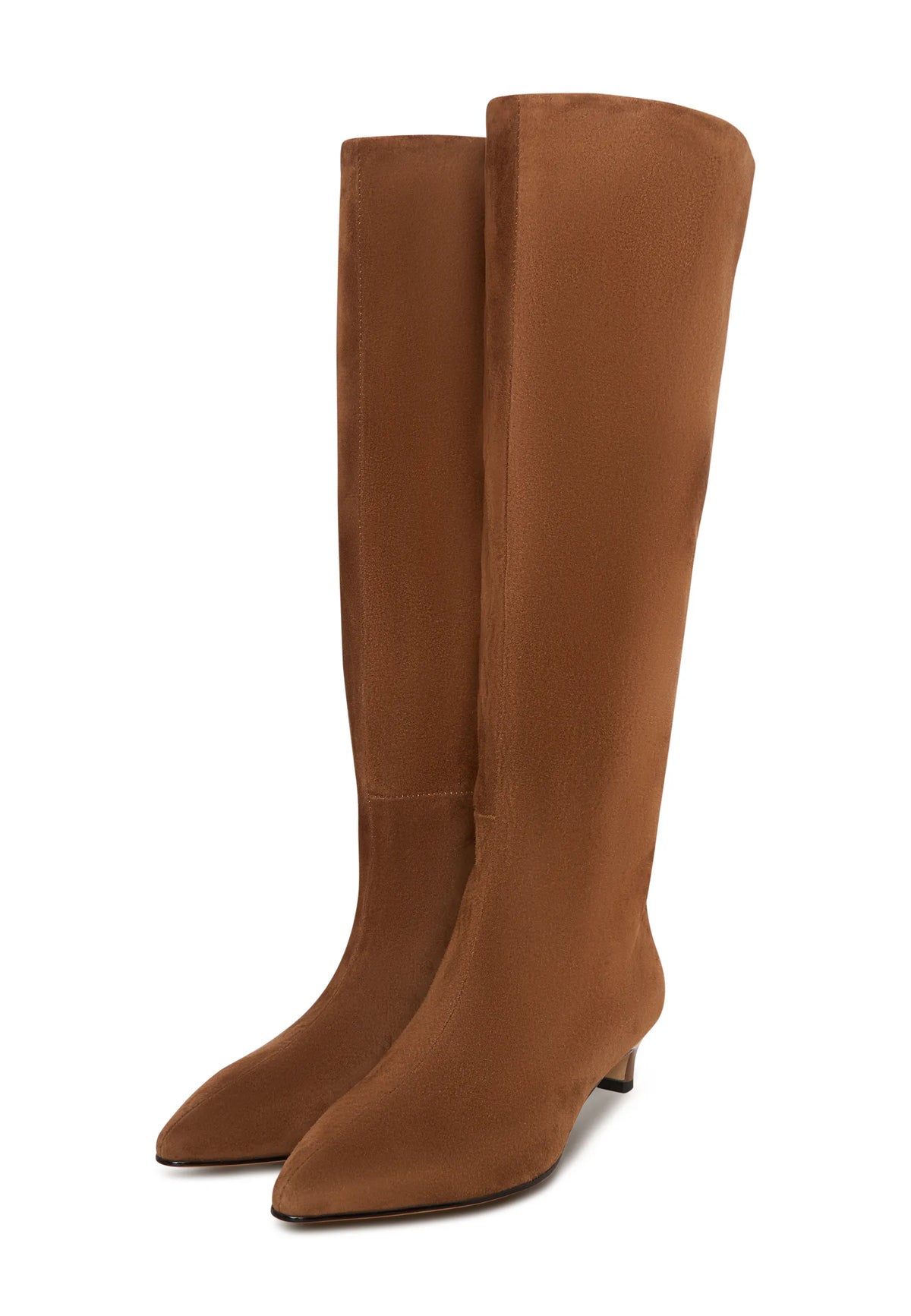Elegant Suede Knee-High Boot - Light Brown