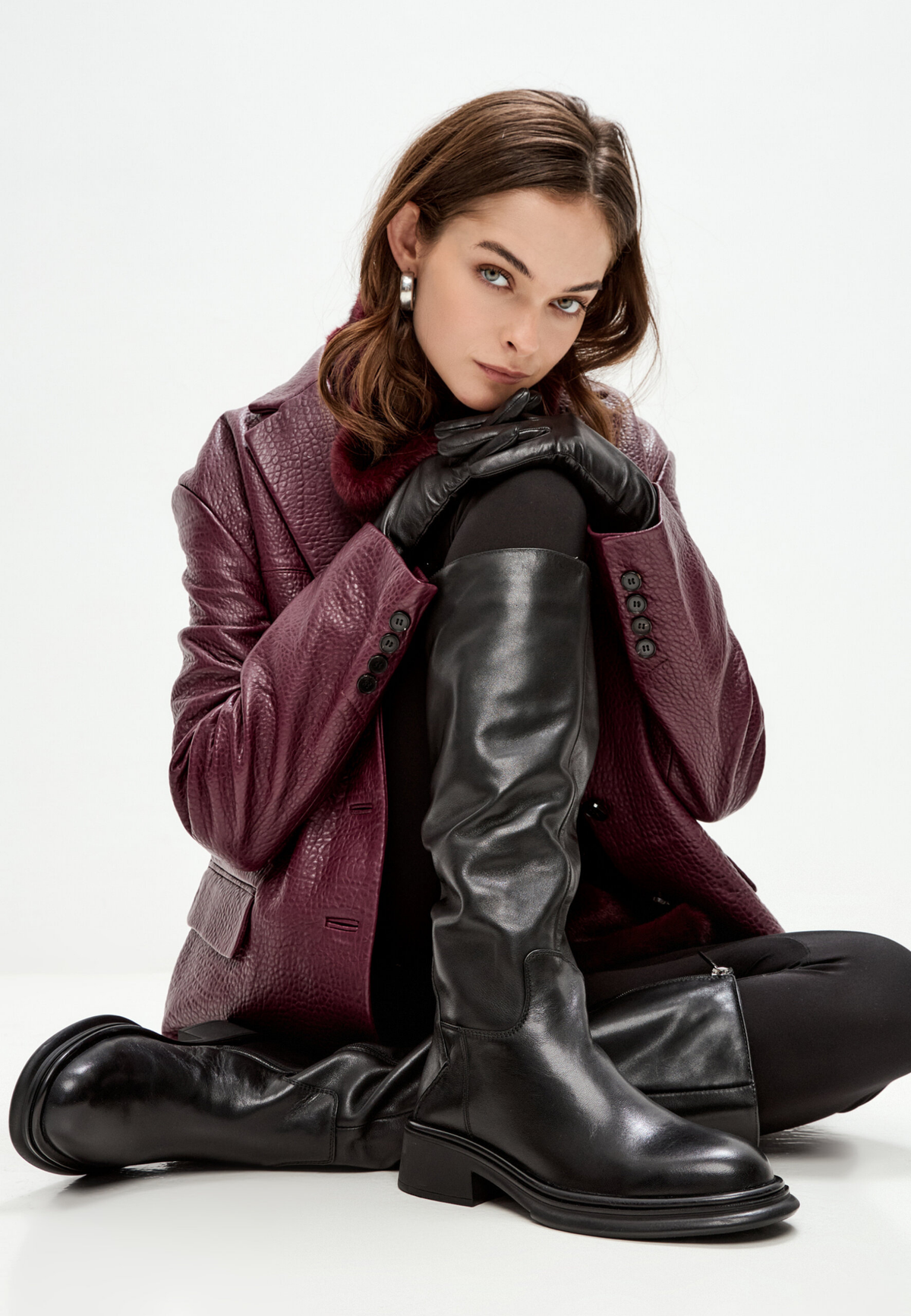 Sculpted Silhouette Riding Boot - Black