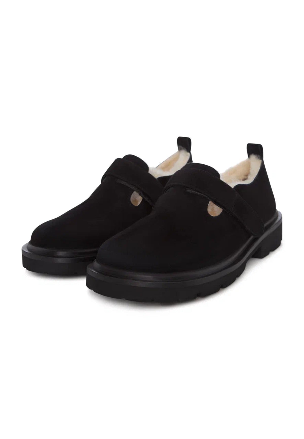 Alpine Grip Fleece Loafers - Black