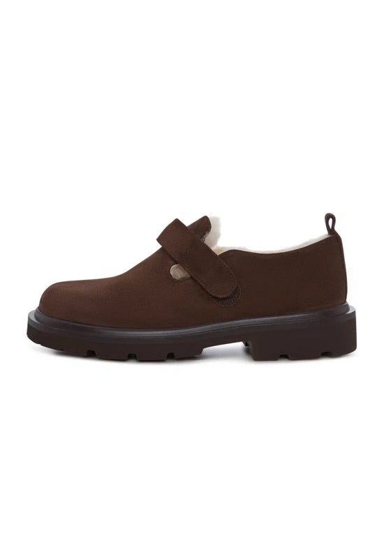 Mokasyny z polaru Alpine Grip - brązowe