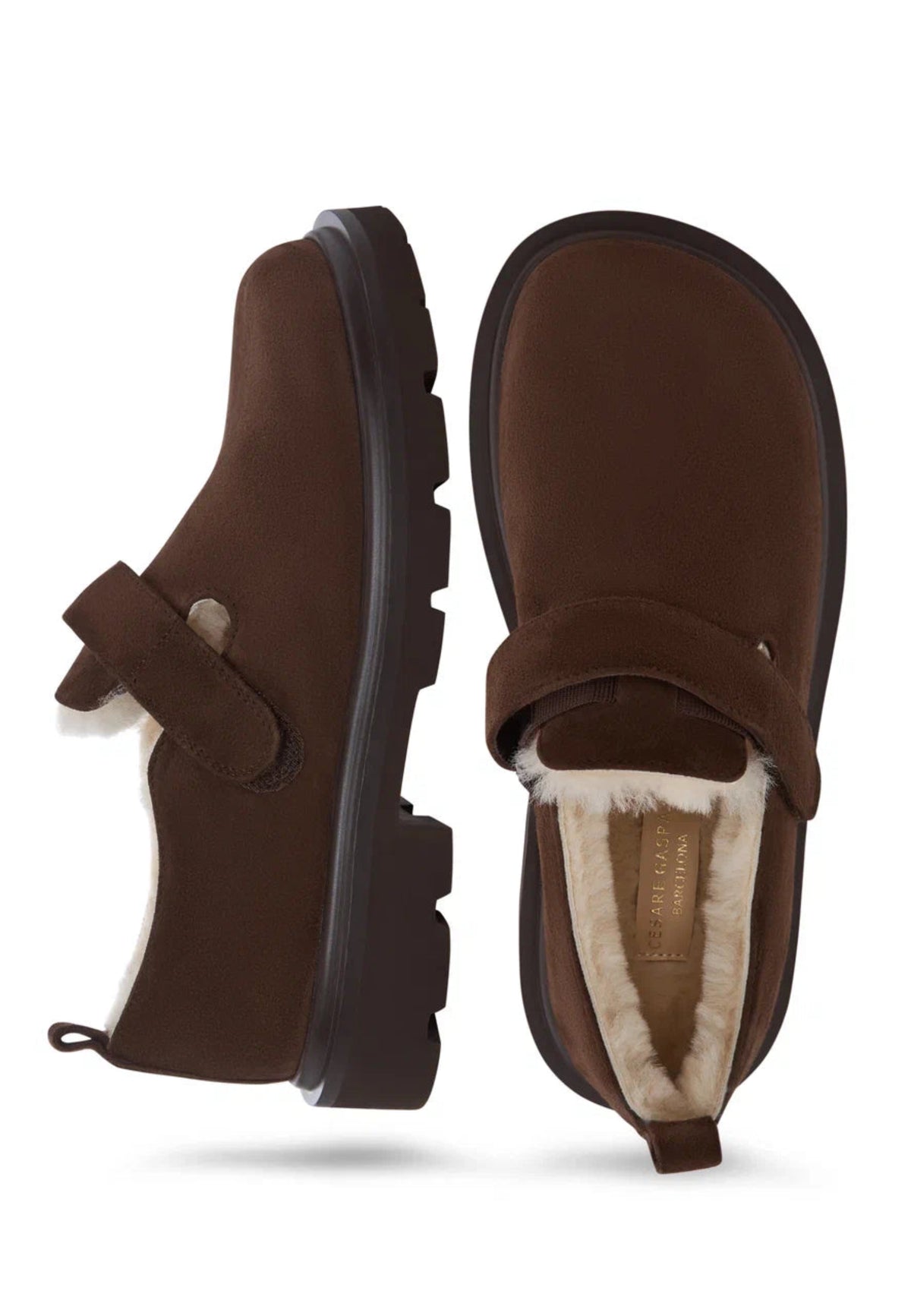 Alpine Grip Fleece Loafers - Brown