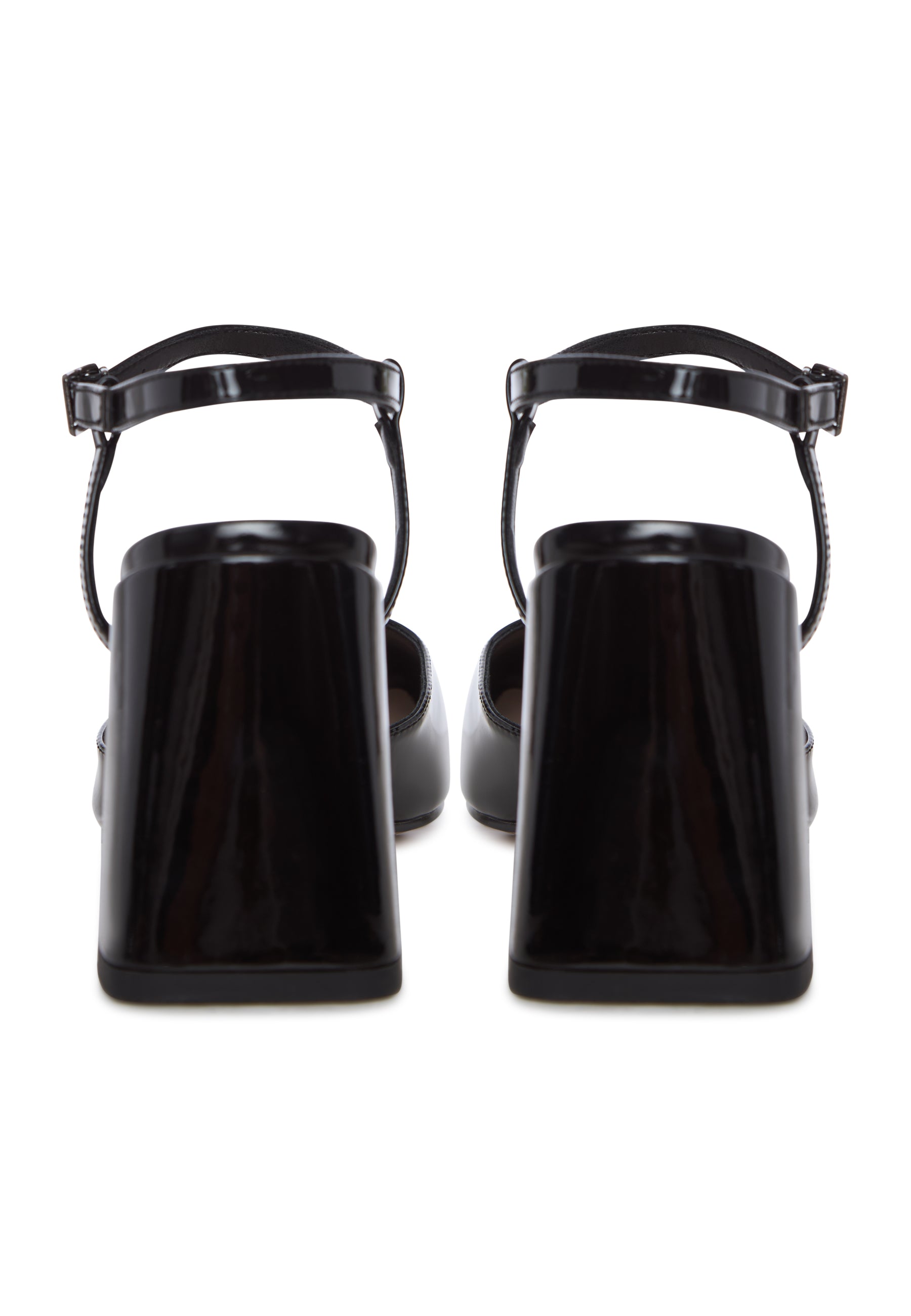 Patent Block Heel Pumps - Black