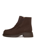 Sculpted Zip Loafer Boot - Brown