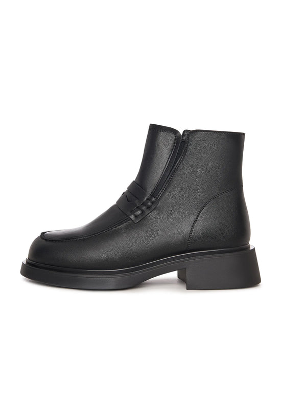 Sculpted Zip Loafer Boot - Black