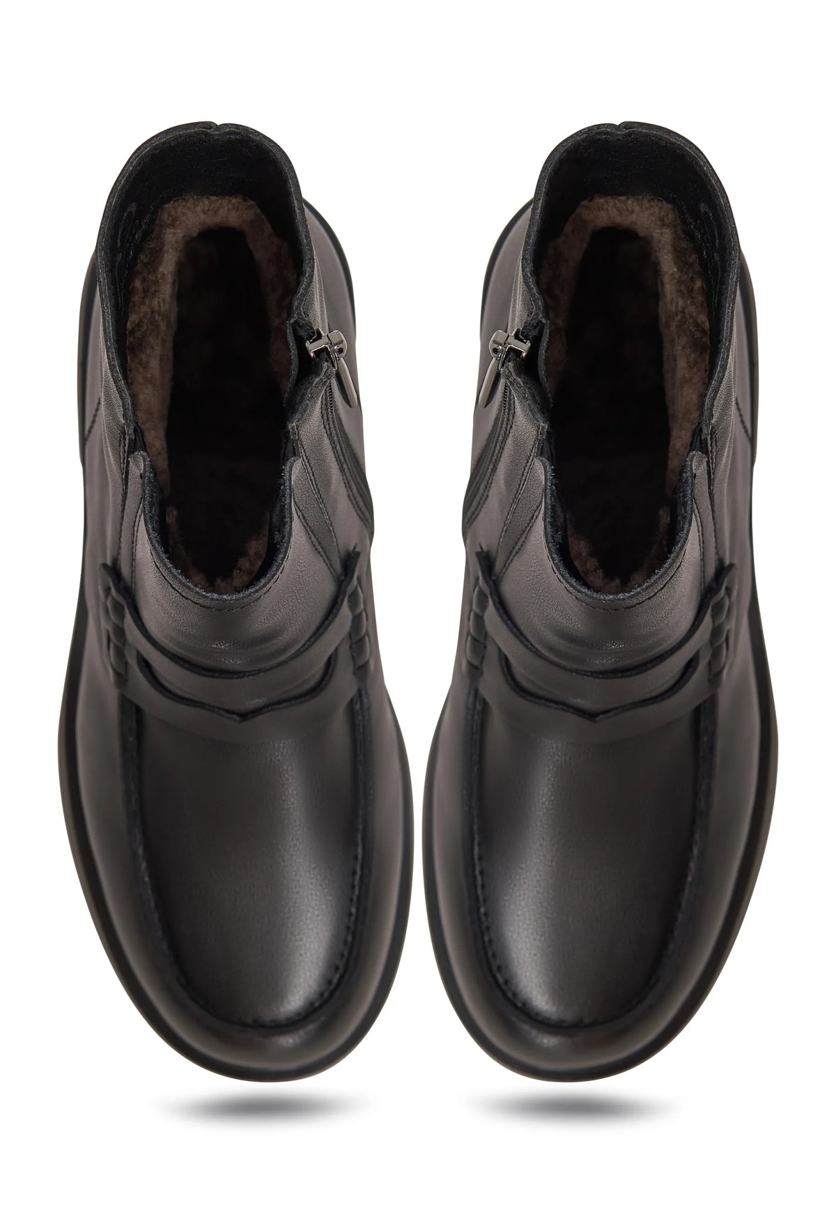 Sculpted Zip Loafer Boot - Black