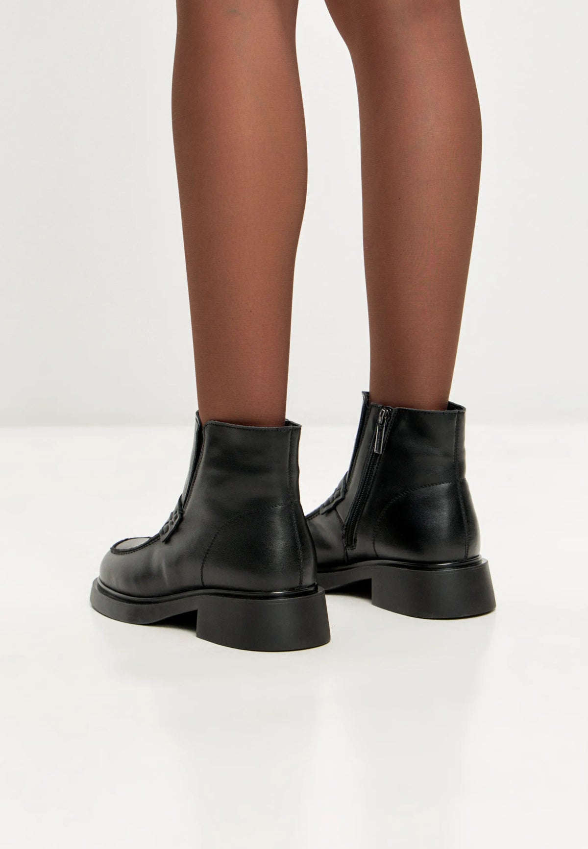 Sculpted Zip Loafer Boot - Black