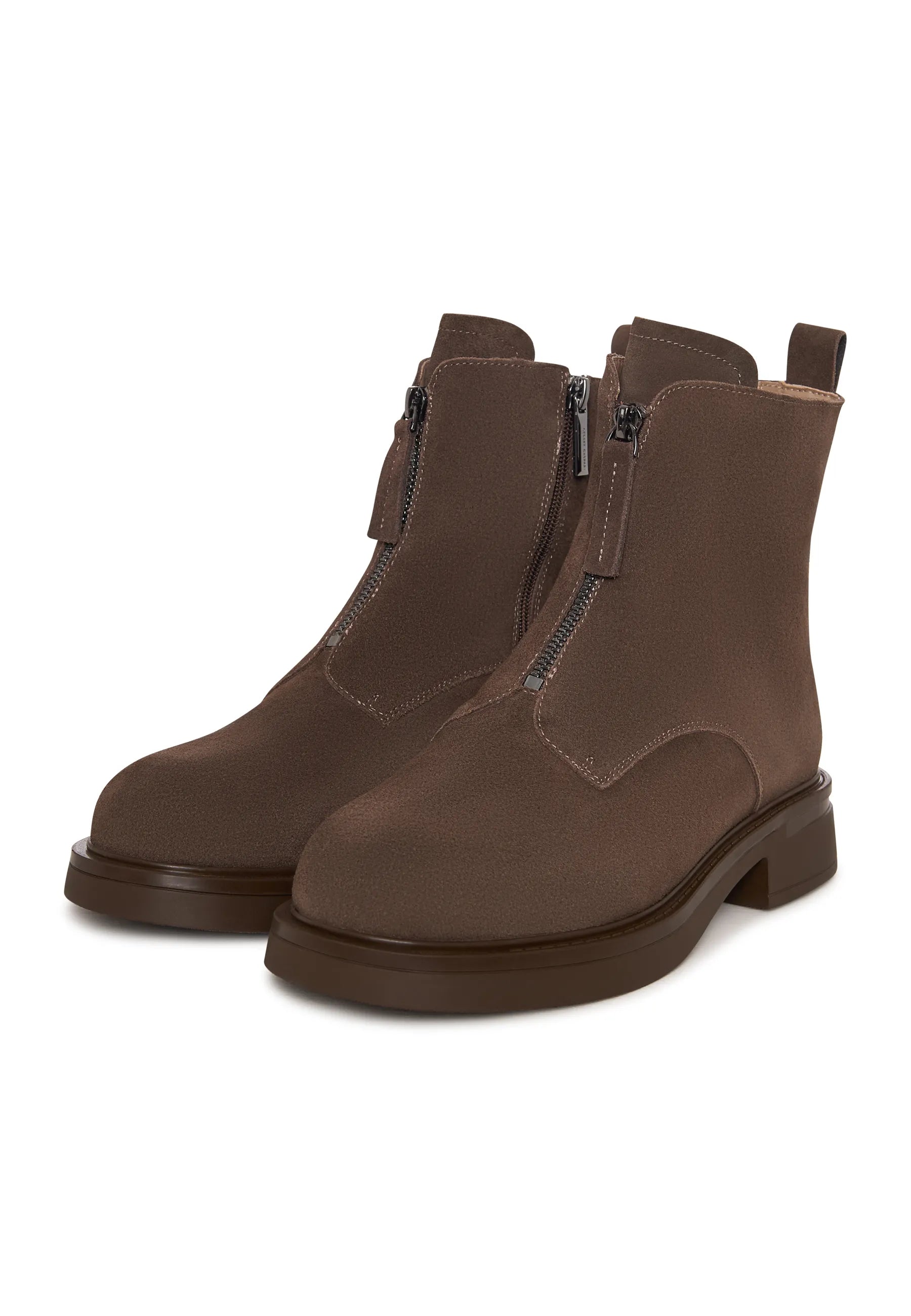 Structured Suede Combat Boot