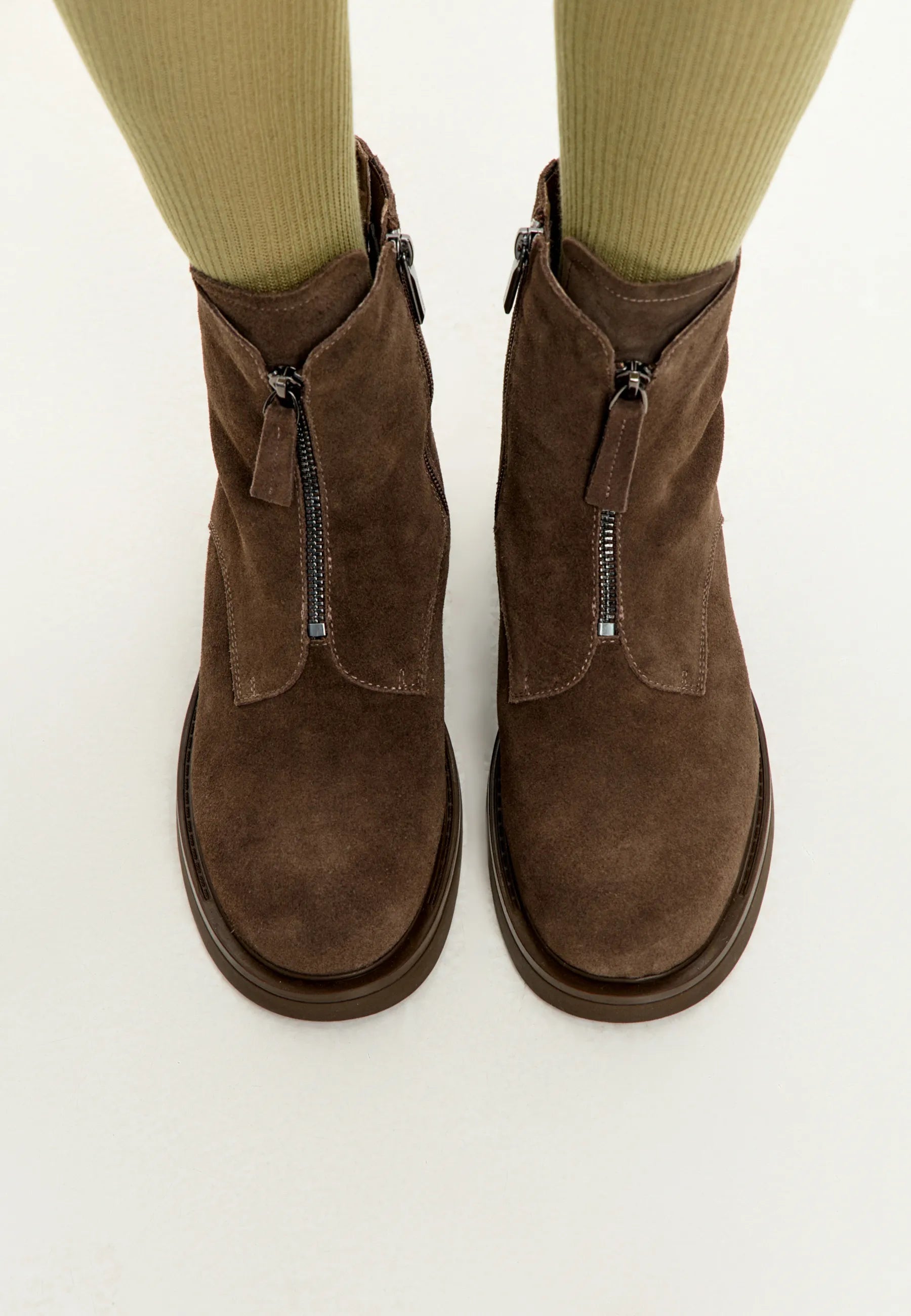 Structured Suede Combat Boot