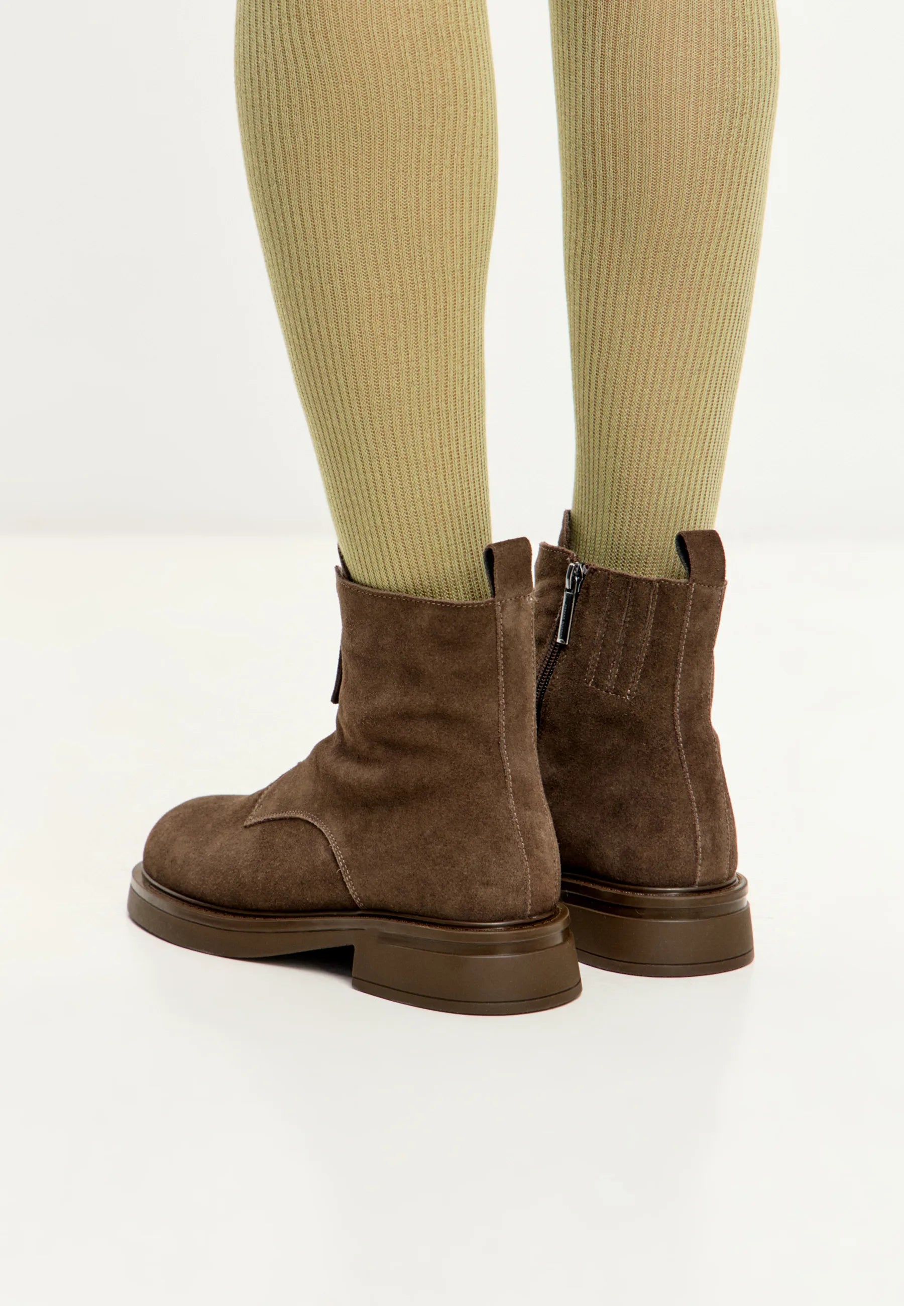 Structured Suede Combat Boot