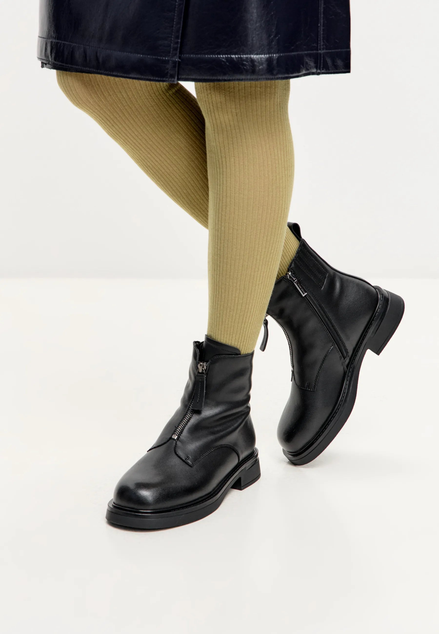 Structured Leather Combat Boot