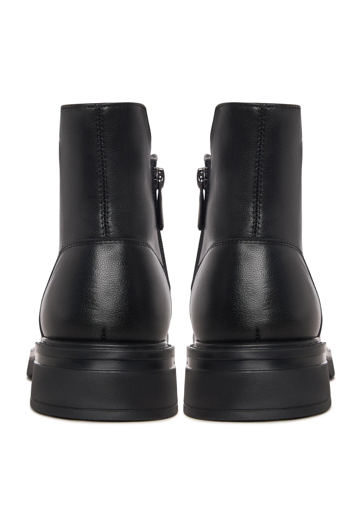 Structured Lace-Up Combat Boot - Black