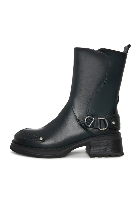 Bottes mi-mollets à boucles Rebel - Vert foncé