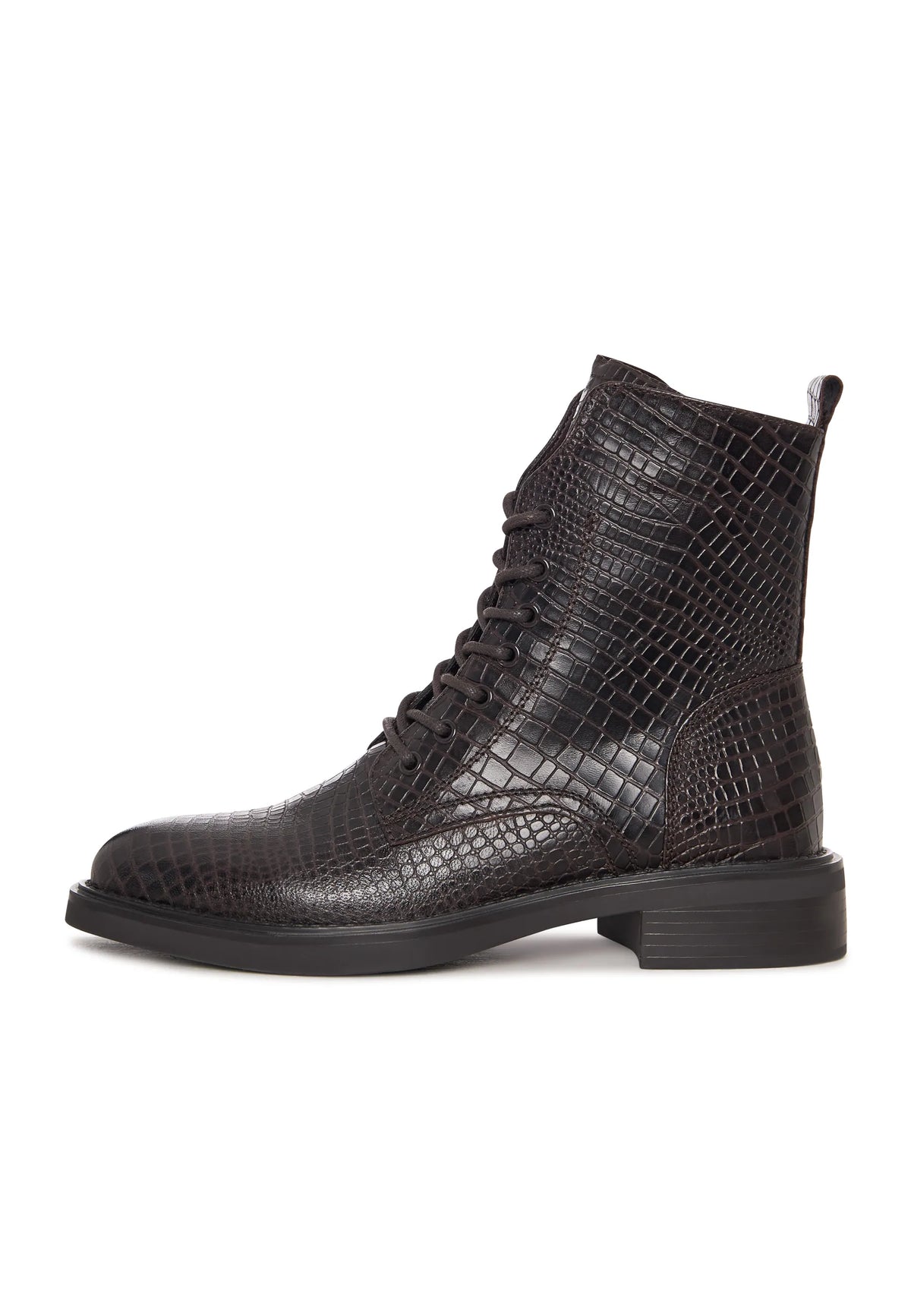 Urban Minimal Lace-Up Boots - Dark Brown