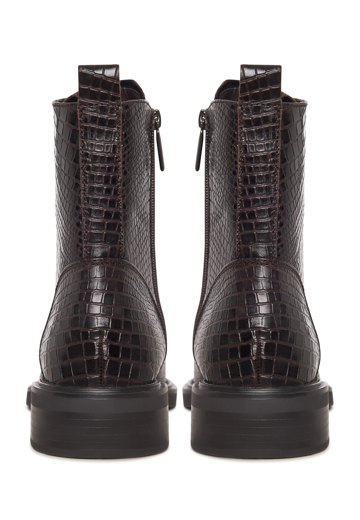Urban Minimal Lace-Up Boots - Dark Brown