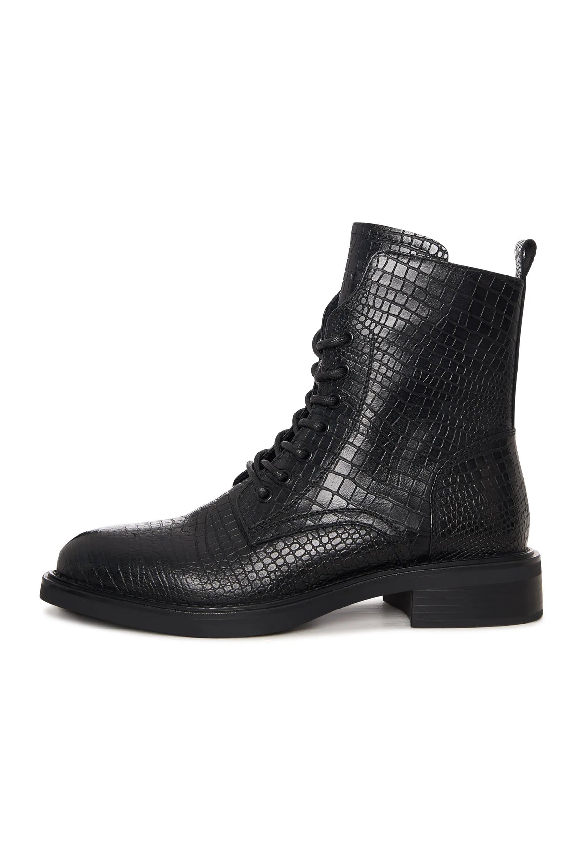 Urban Minimal Lace-Up Boots - Black