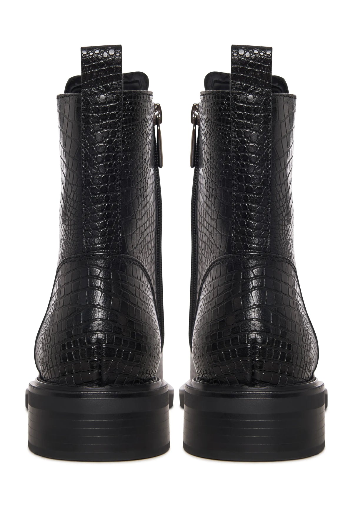 Urban Minimal Lace-Up Boots - Black