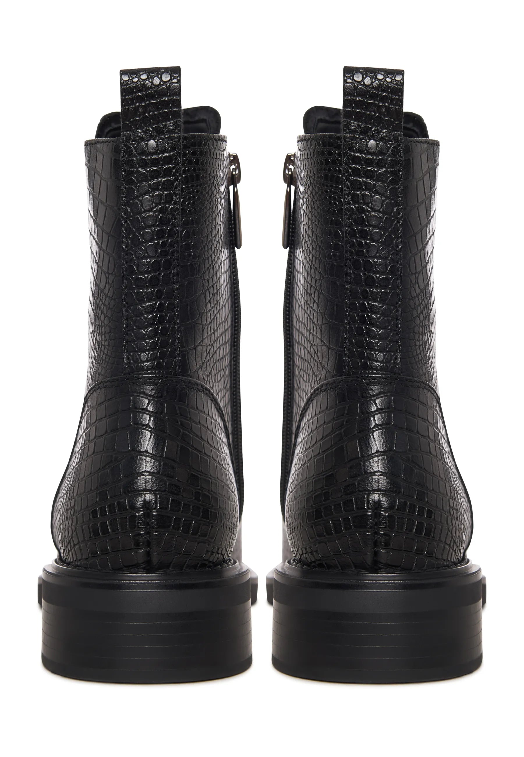 Urban Minimal Lace-Up Boots - Black