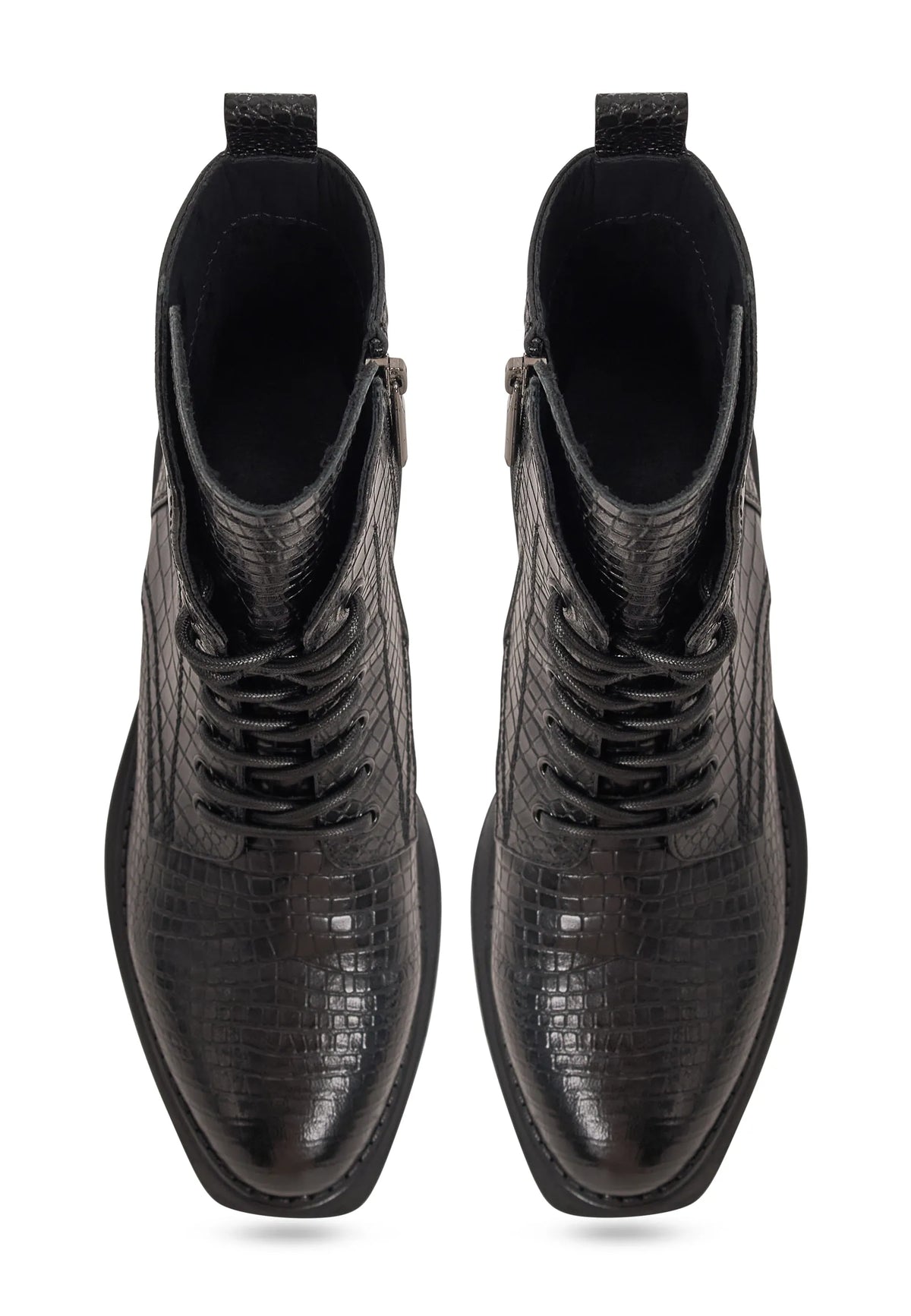 Urban Minimal Lace-Up Boots - Black