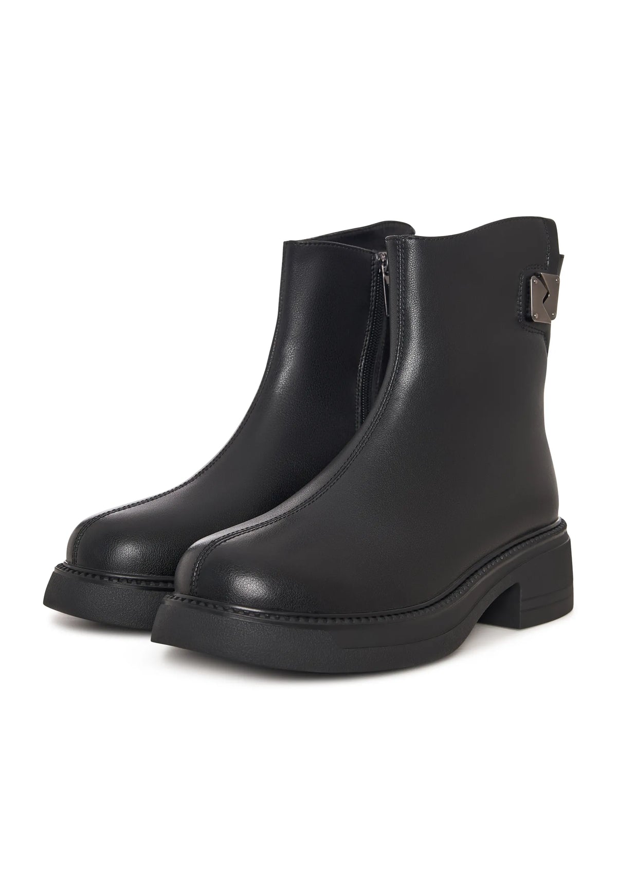 Dekor-Schnallenstiefel - Schwarz