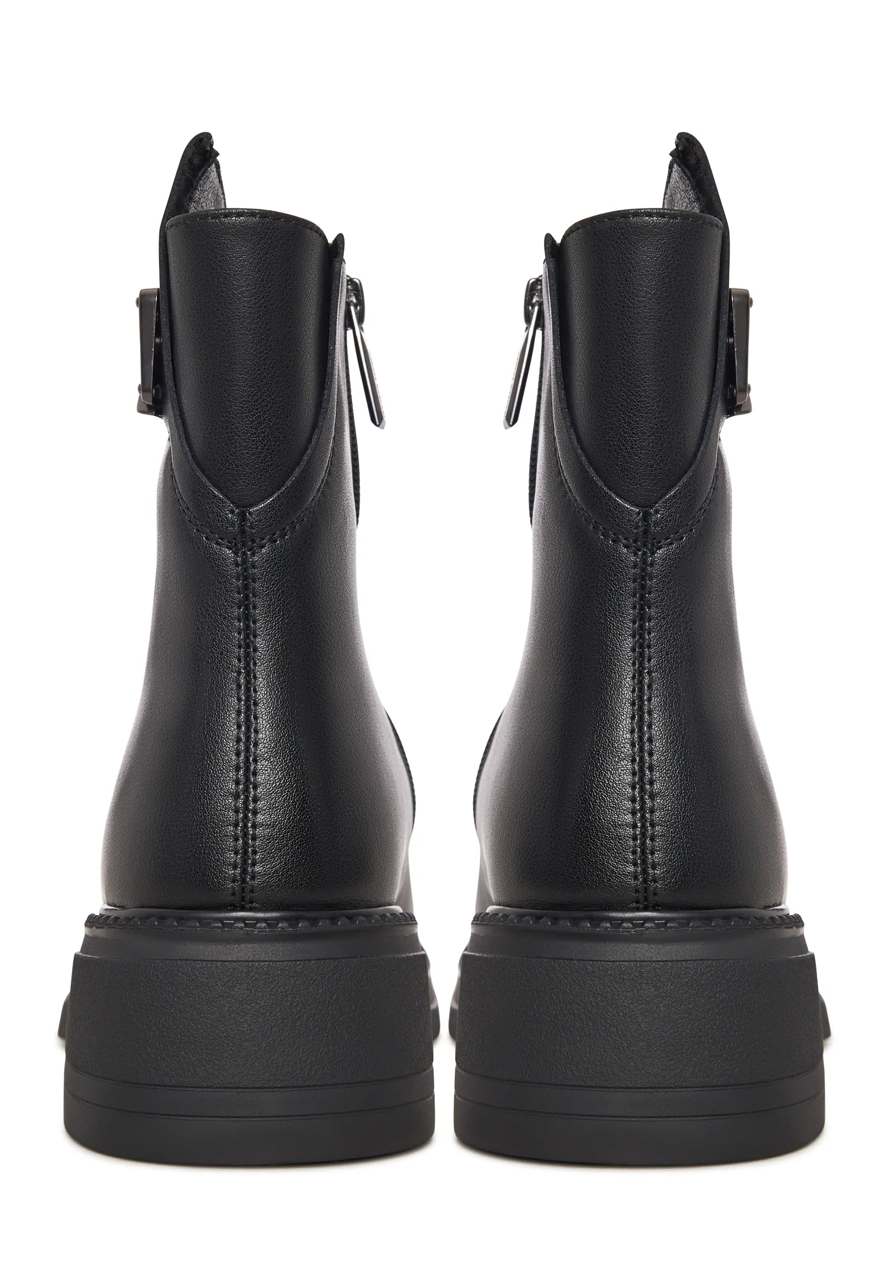 Decor Buckle Ankle Boots - Black