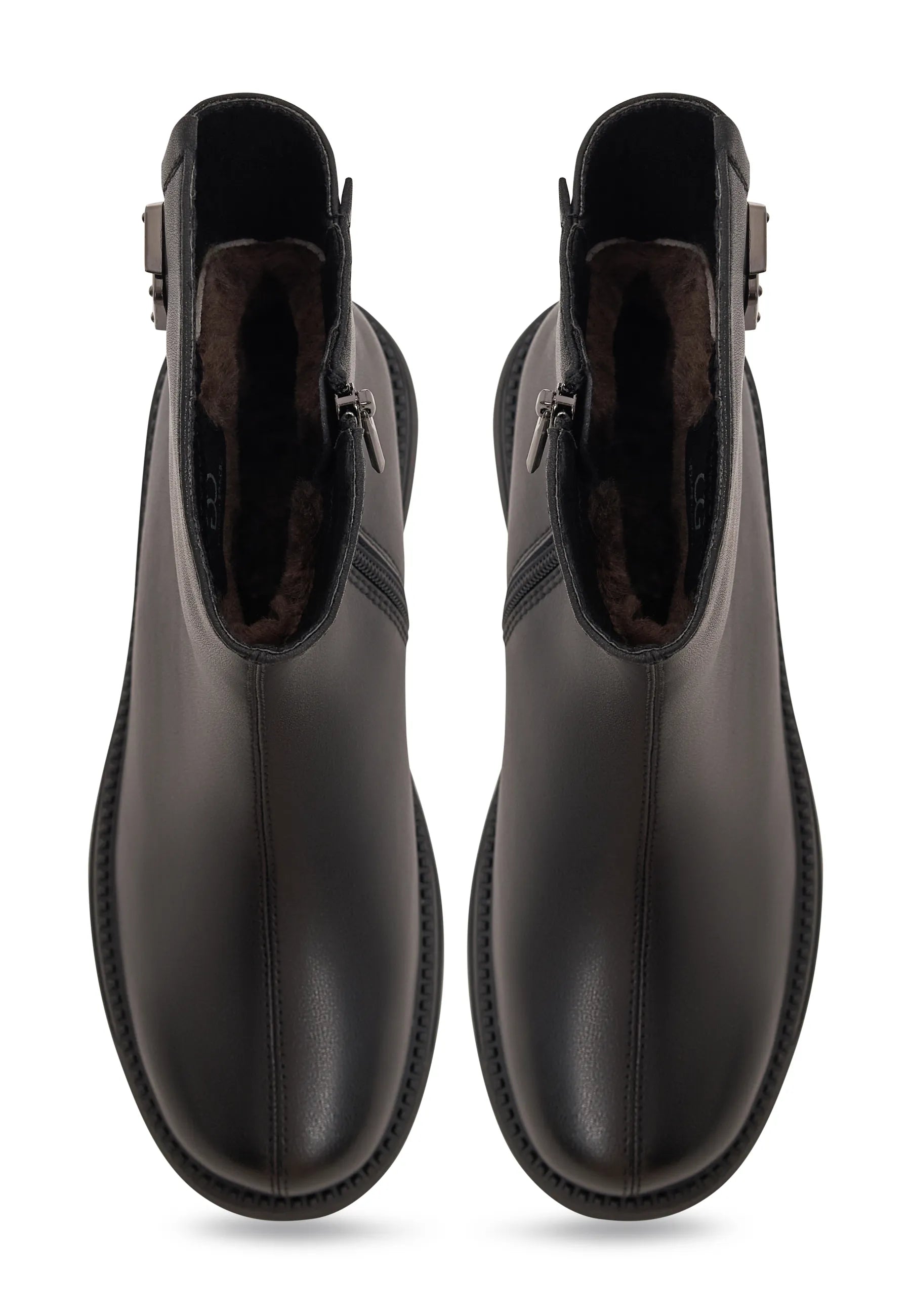 Decor Buckle Ankle Boots - Black