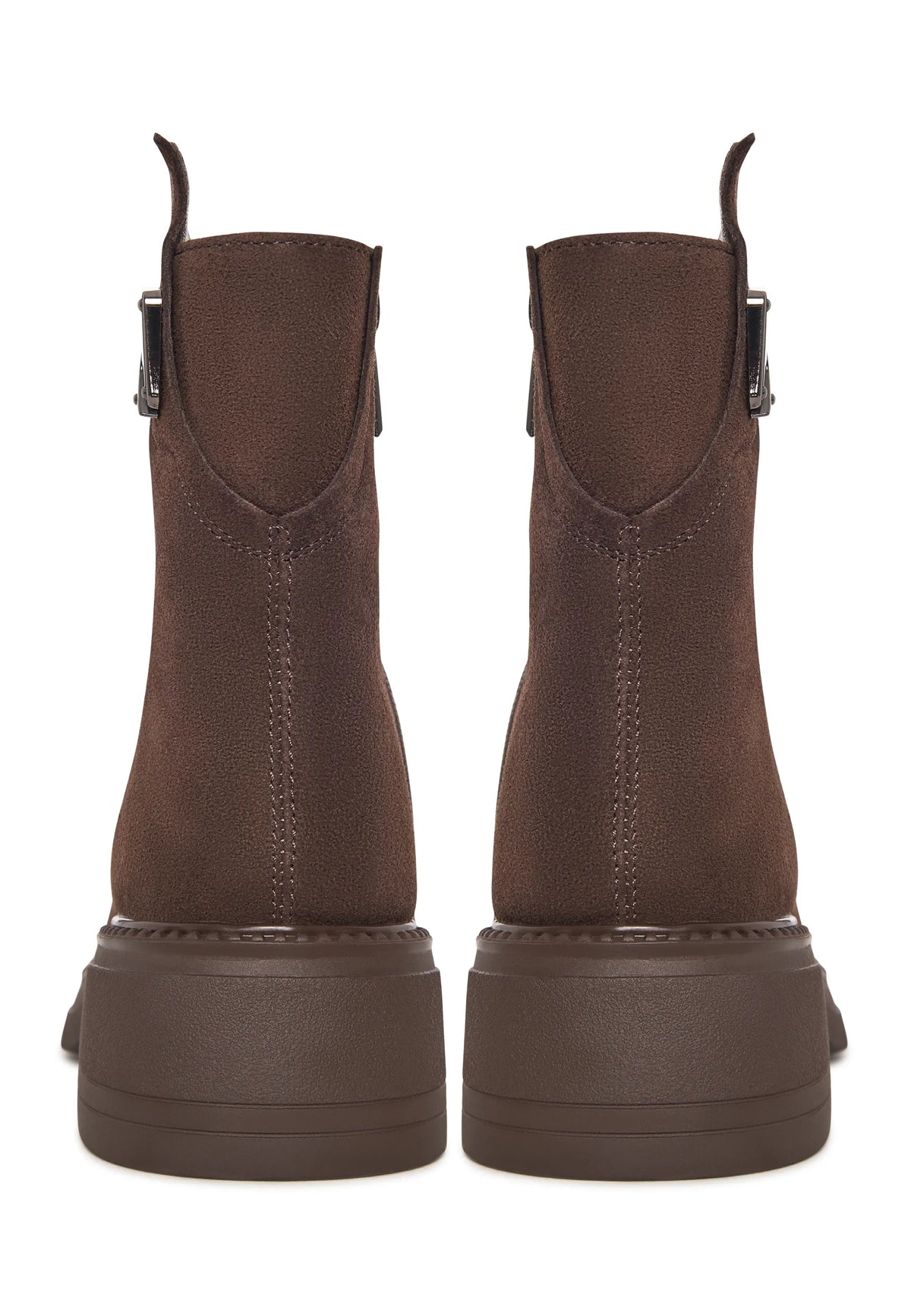 Decor Buckle Ankle Boots - Brown