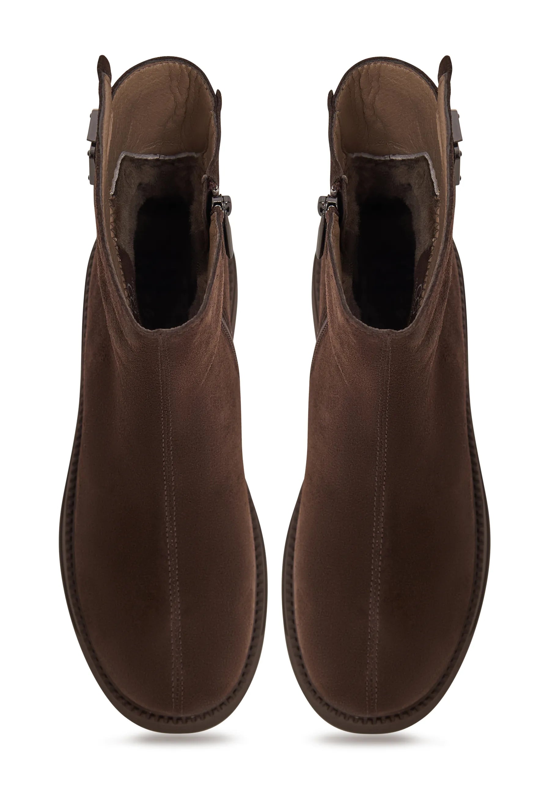 Decor Buckle Ankle Boots - Brown