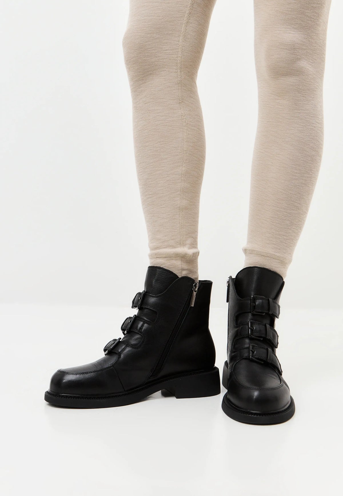 Triple Strap Mid Ankle Boot