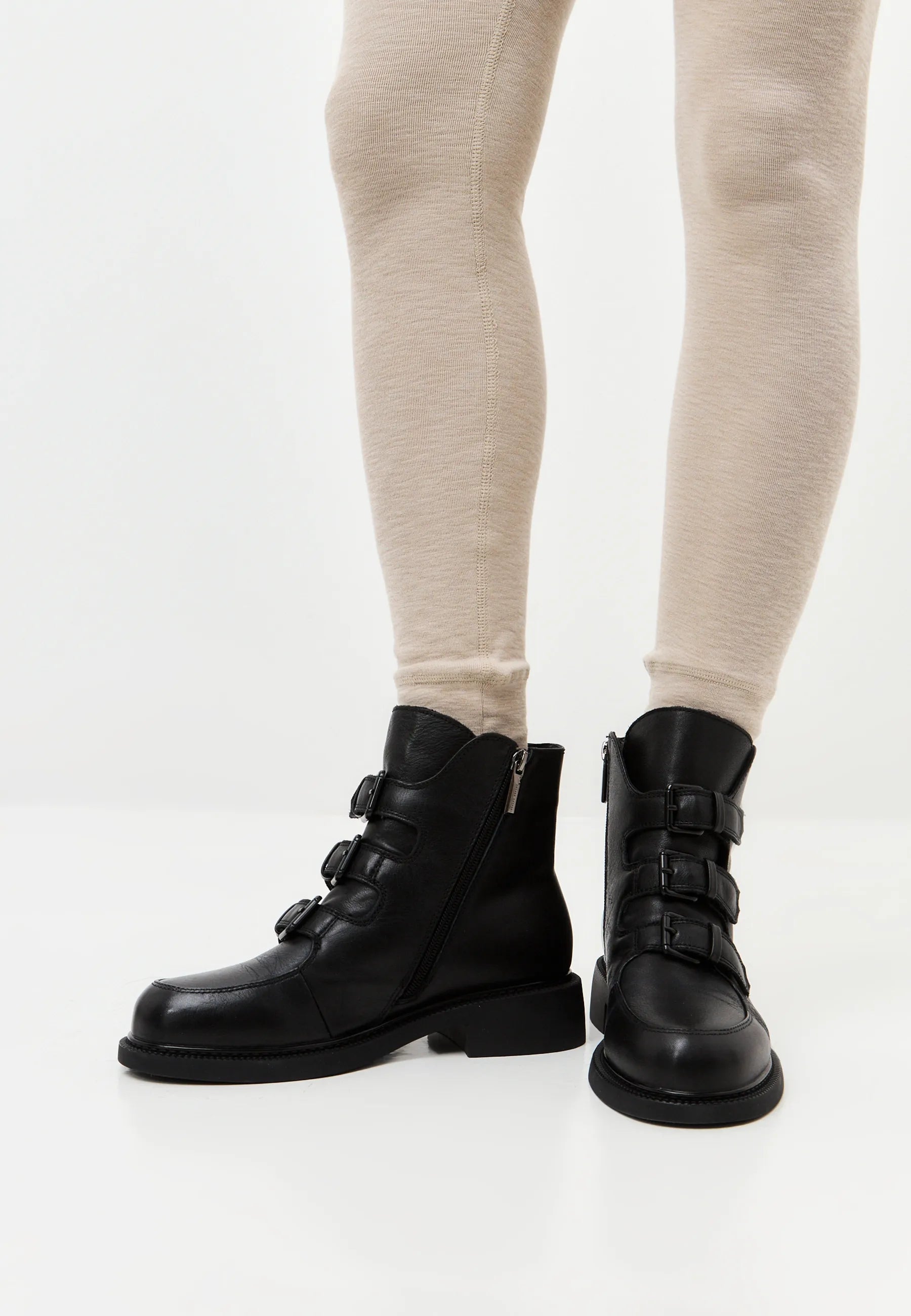 Triple Strap Mid Ankle Boot
