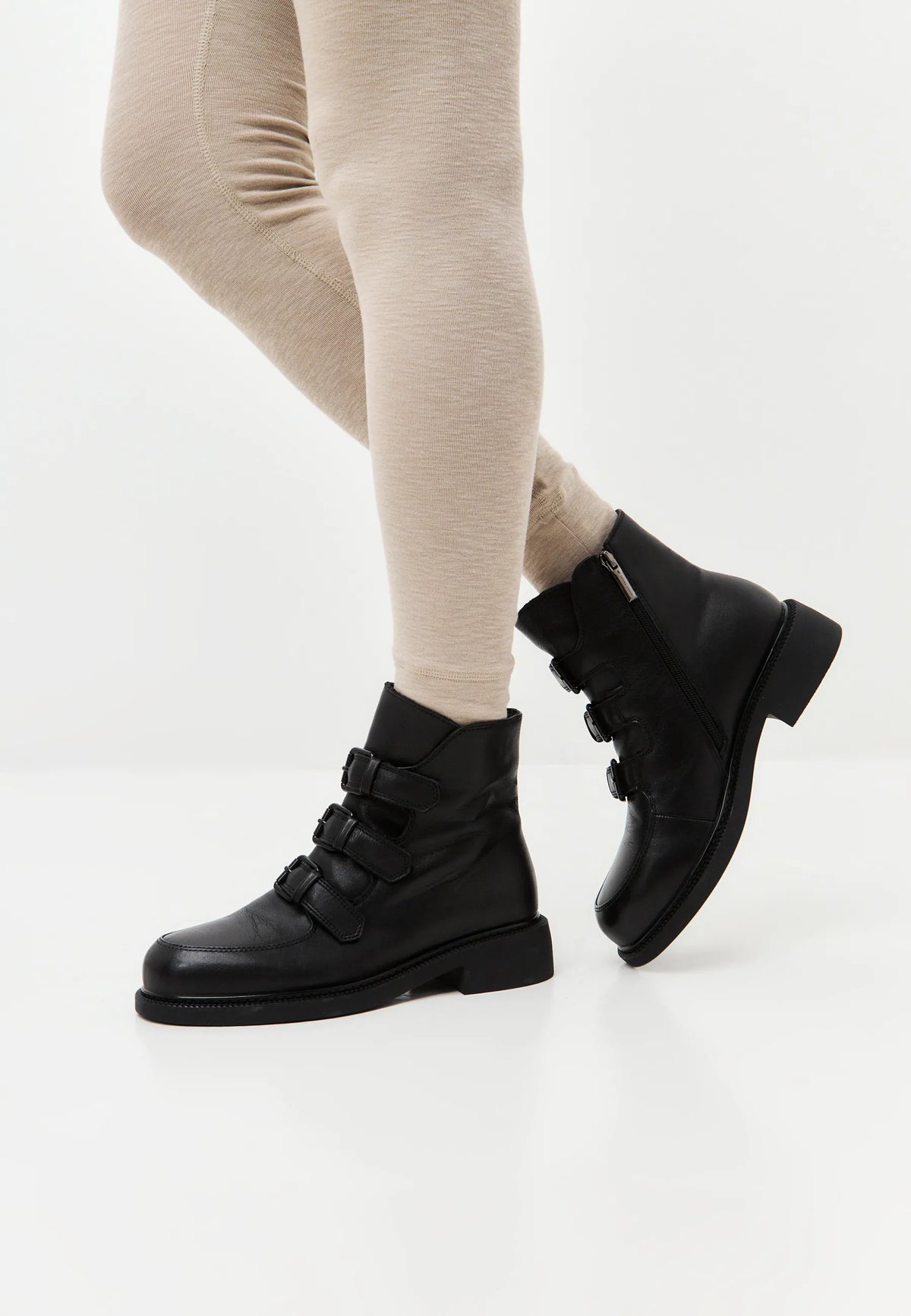Triple Strap Mid Ankle Boot