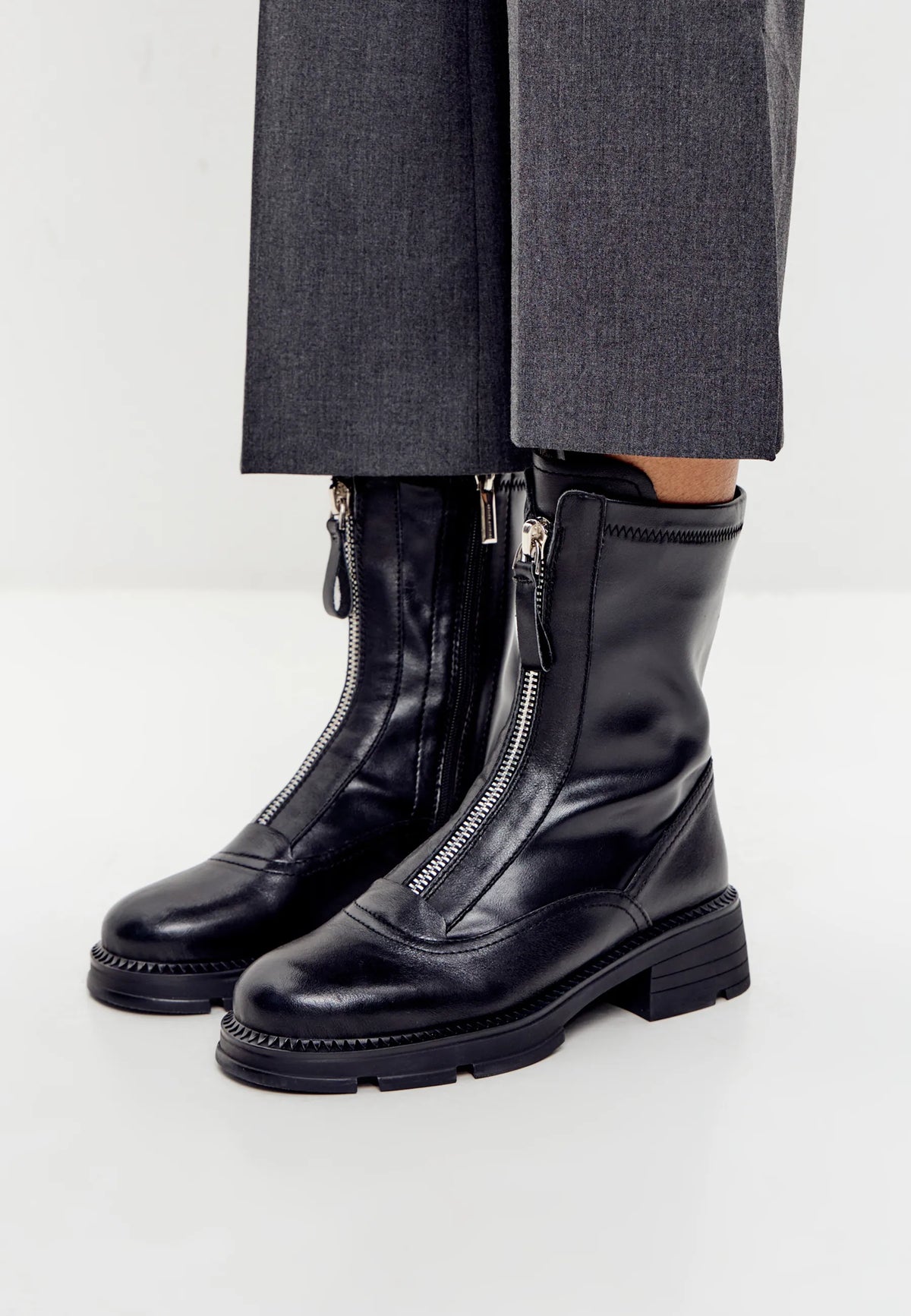 Midnight Zip Combat Boot