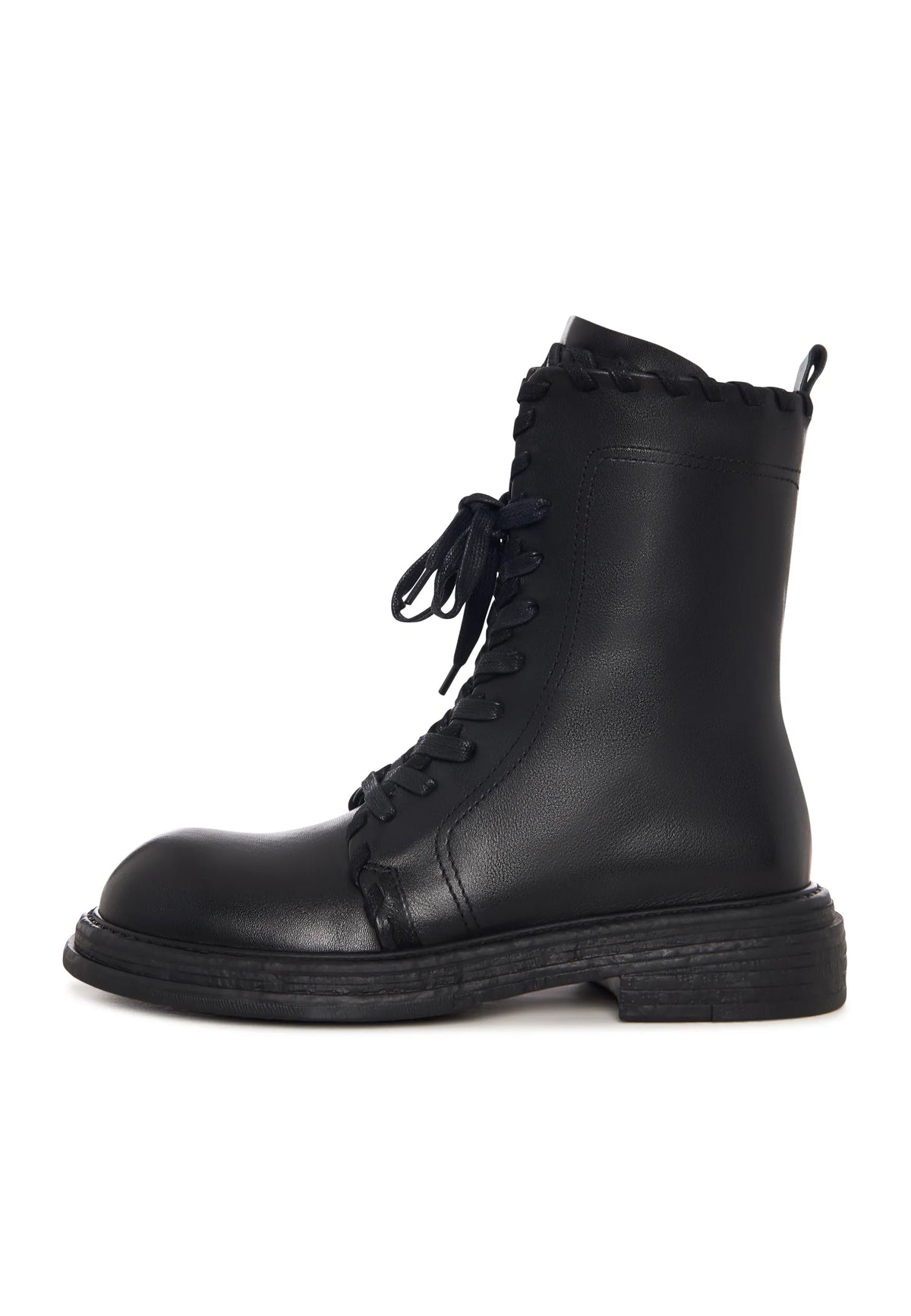 Stitch-Edge Combat Boots